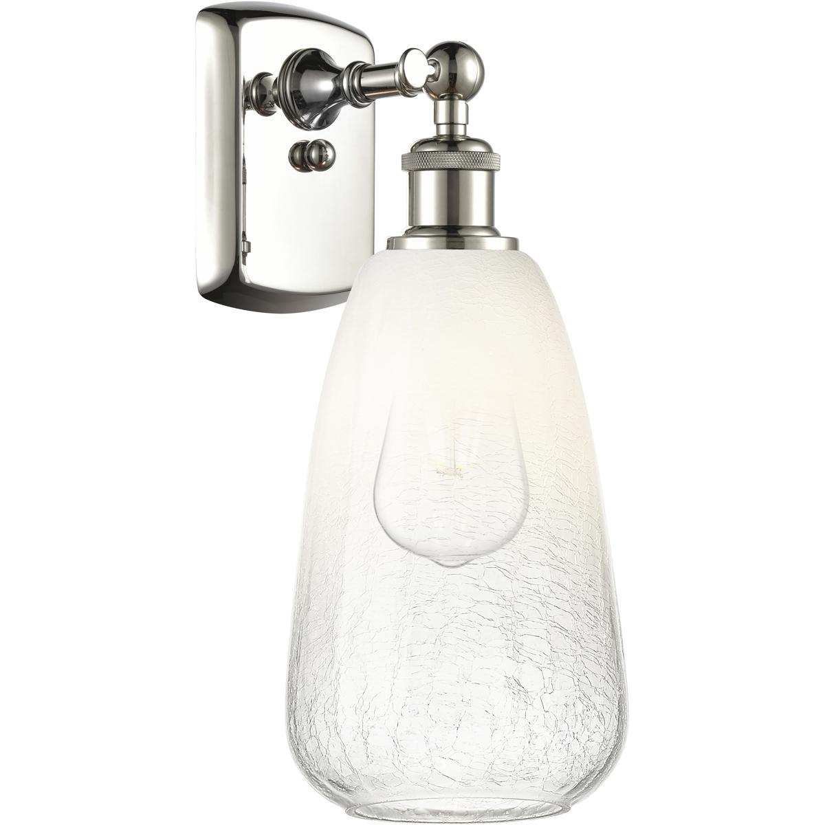 Innovations Lighting 516-1W-PN-G480-6OP Ballston Brookhaven Almond Armed Sconce Wall Light in Polished Nickel, Opal Glass