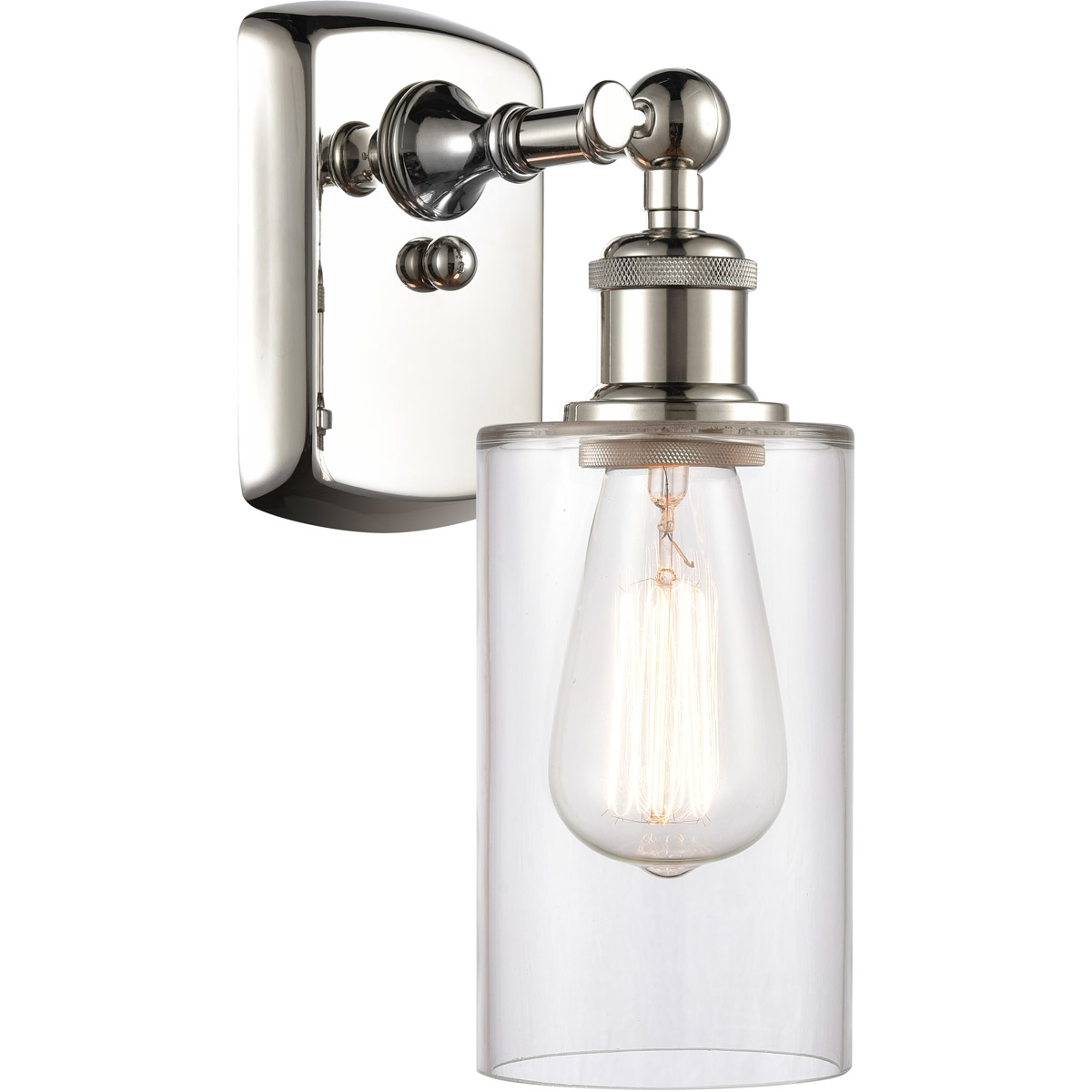 Innovations Lighting 516-1W-PN-G802 Ballston Clymer 1 Light 4 inch Polished Nickel Sconce Wall Light in Clear Glass, Ballston