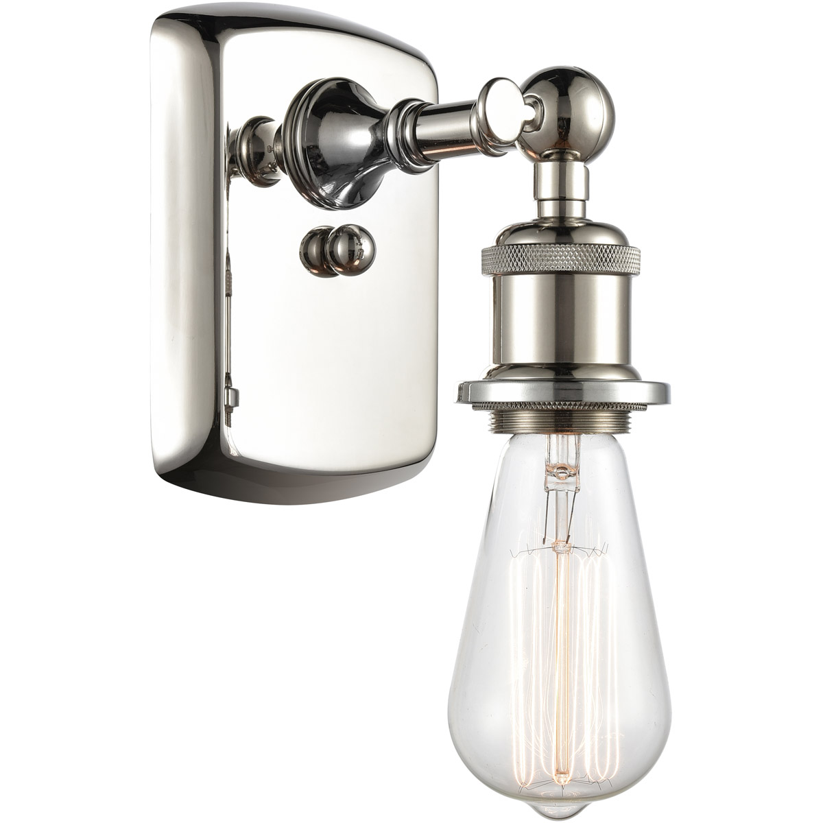 Innovations Lighting 516-1W-PN-LED Ballston Bare Bulb LED 4.5 inch Polished Nickel Sconce Wall Light, Ballston