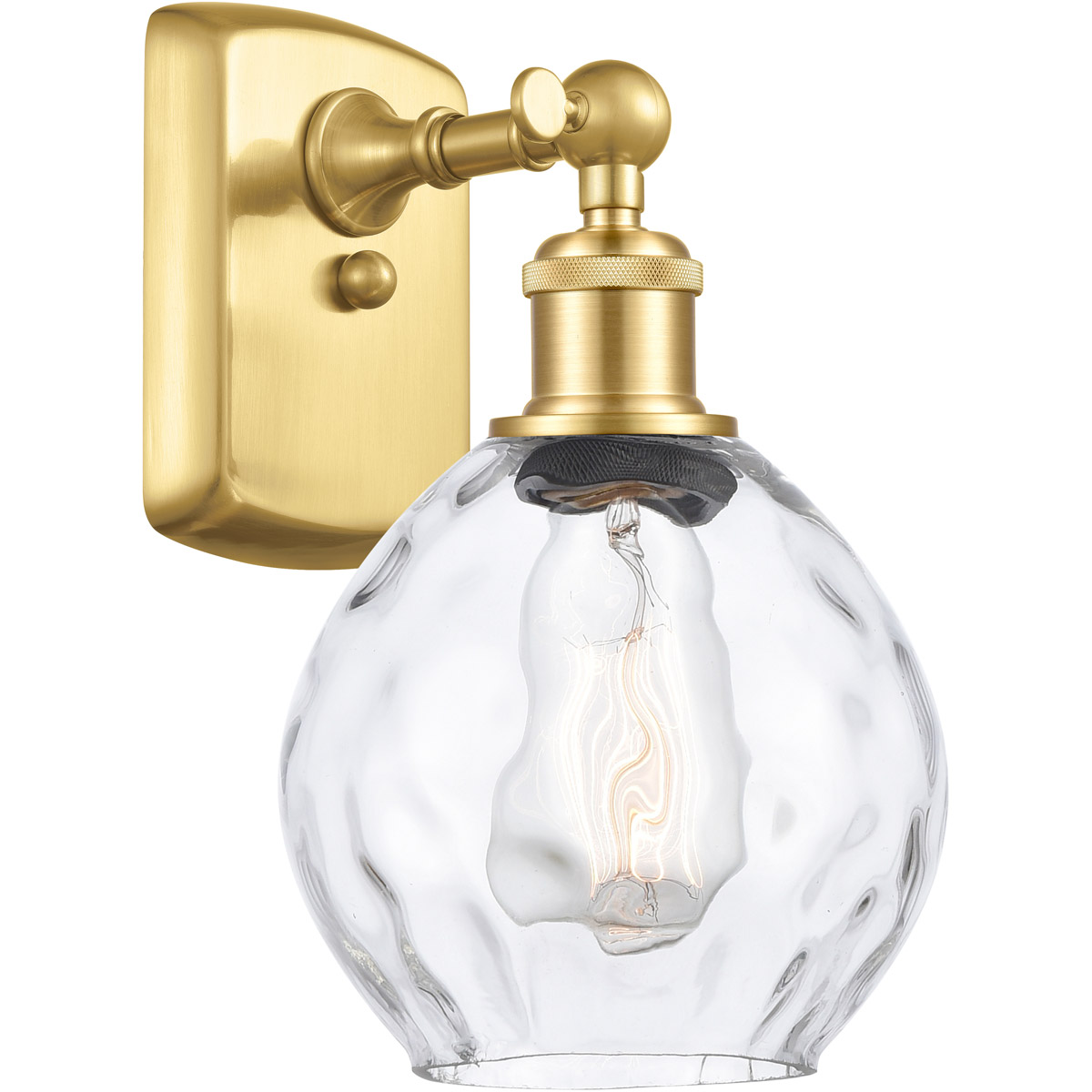 Innovations Lighting 516-1W-SG-G362-LED Ballston Small Waverly LED 6 inch Satin Gold Sconce Wall Light, Ballston