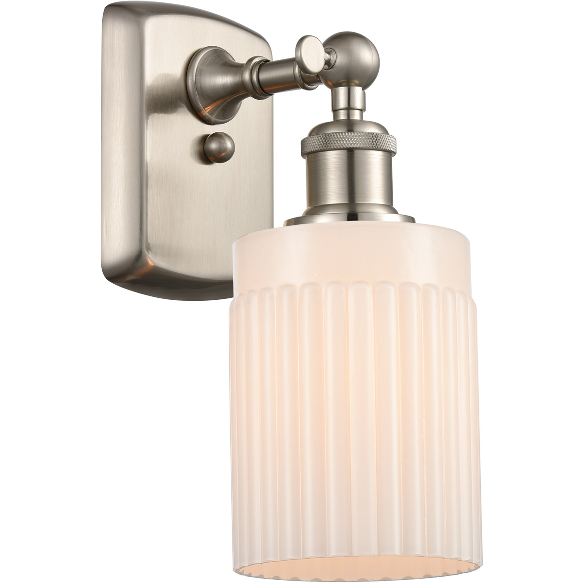 Innovations Lighting 516-1W-SN-G341 Ballston Hadley 1 Light 5 inch Brushed Satin Nickel Sconce Wall Light in Matte White Glass, Ballston
