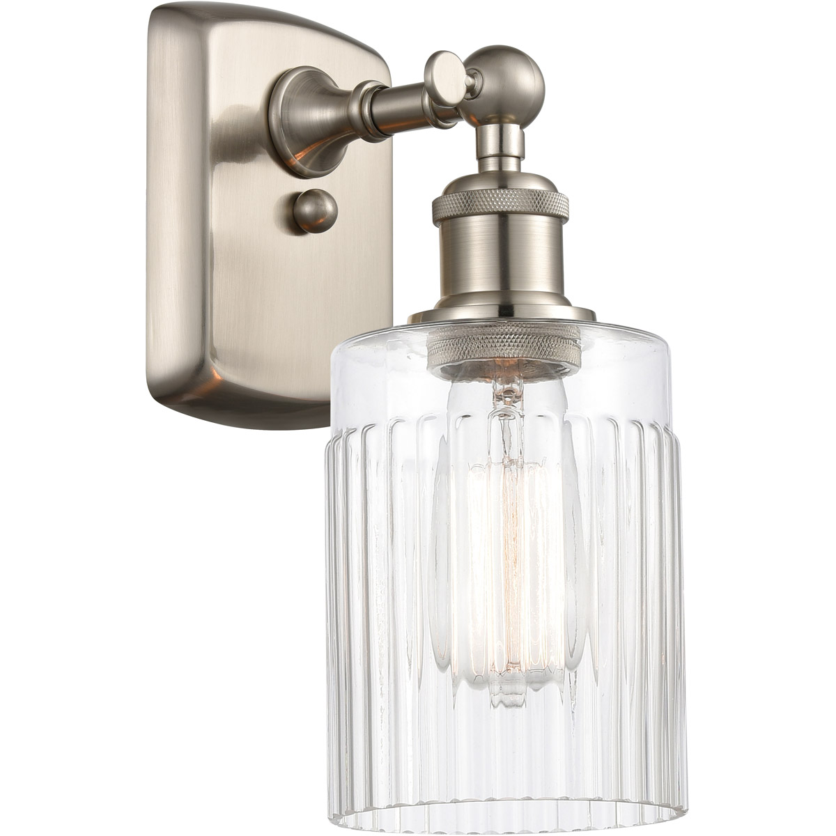 Innovations Lighting 516-1W-SN-G342-LED Ballston Hadley LED 4.5 inch Brushed Satin Nickel Sconce Wall Light in Clear Glass, Ballston