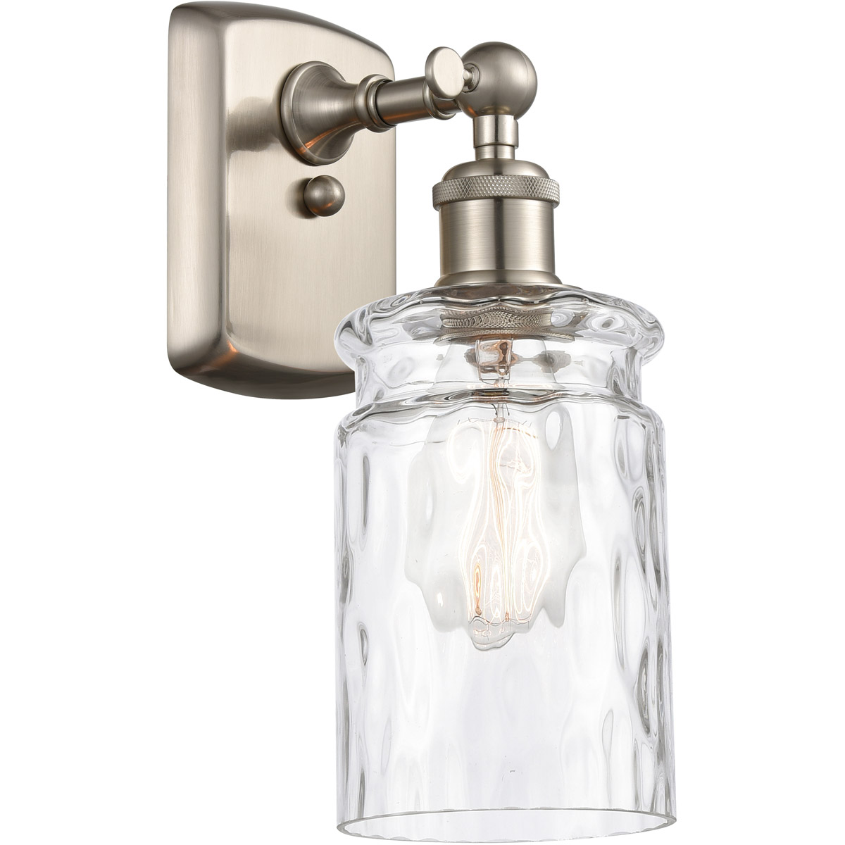Innovations Lighting 516-1W-SN-G352 Ballston Candor 1 Light 5 inch Brushed Satin Nickel Sconce Wall Light in Clear Waterglass, Ballston