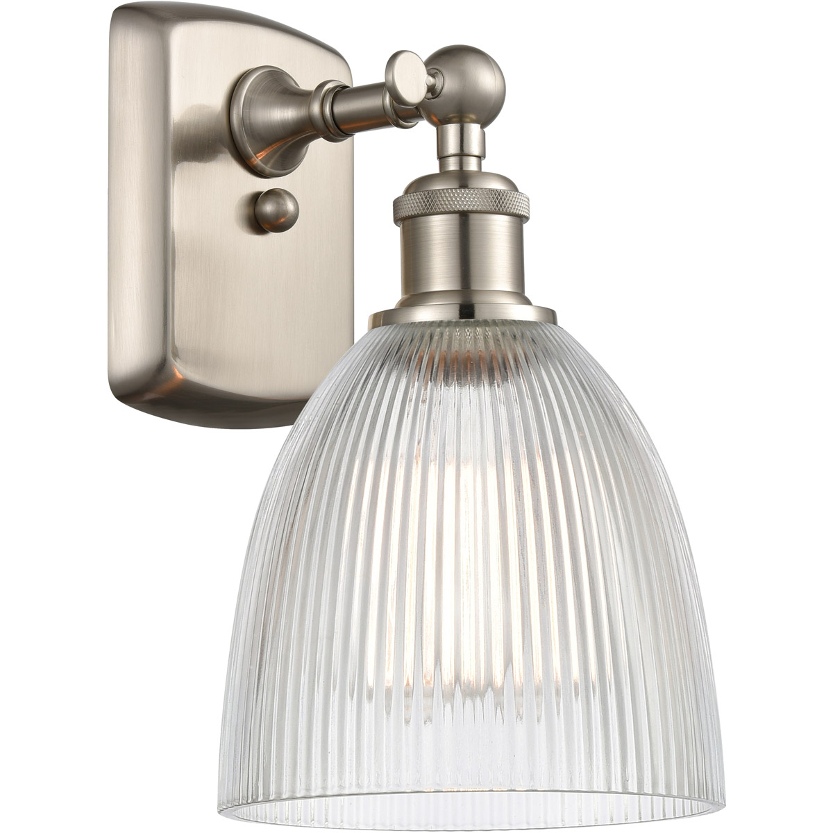 Innovations Lighting 516-1W-SN-G382 Ballston Castile 1 Light 6 inch Brushed Satin Nickel Sconce Wall Light in Clear Glass, Ballston