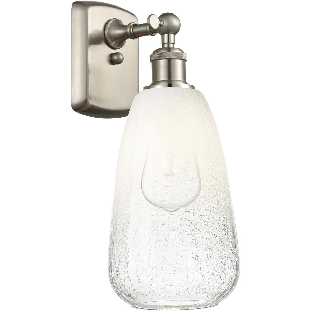 Innovations Lighting 516-1W-SN-G480-6OP Ballston Brookhaven Almond Armed Sconce Wall Light in Brushed Satin Nickel, Opal Glass