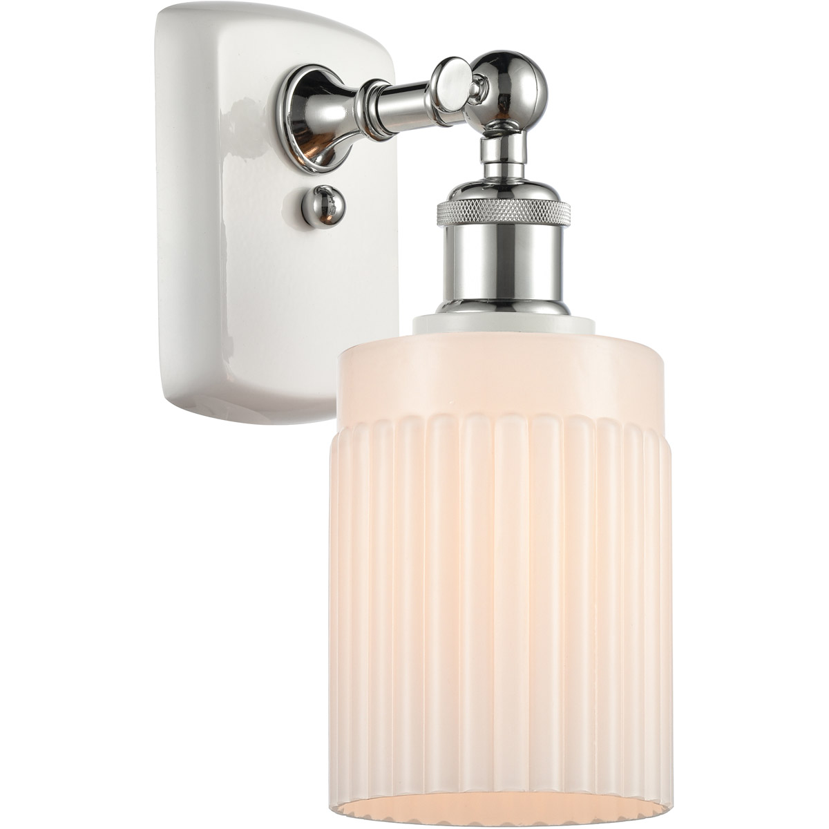 Innovations Lighting 516-1W-WPC-G341 Ballston Hadley 1 Light 5 inch White and Polished Chrome Sconce Wall Light in Matte White Glass, Ballston