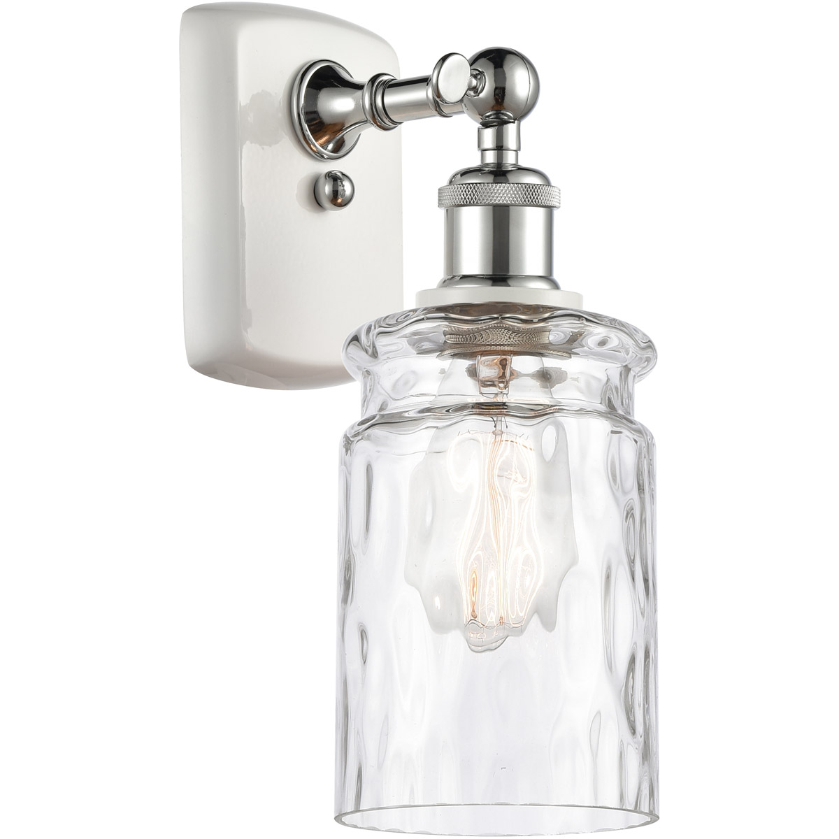 Innovations Lighting 516-1W-WPC-G352 Ballston Candor 1 Light 5 inch White and Polished Chrome Sconce Wall Light in Clear Waterglass, Ballston