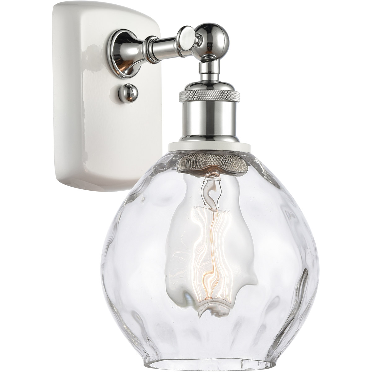 Innovations Lighting 516-1W-WPC-G362-LED Ballston Small Waverly LED 6 inch White and Polished Chrome Sconce Wall Light, Ballston