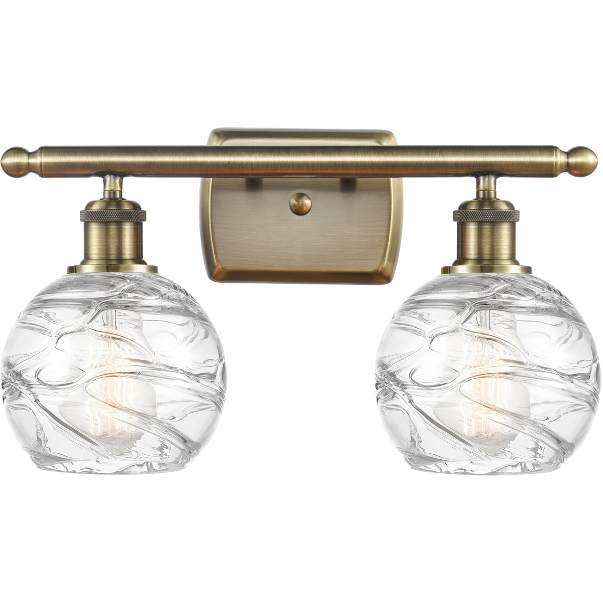 Innovations Lighting 516-2W-AB-G1213-6 Ballston Small Deco Swirl 2 Light 16 inch Antique Brass Bath Vanity Light Wall Light in Incandescent, Small Ath