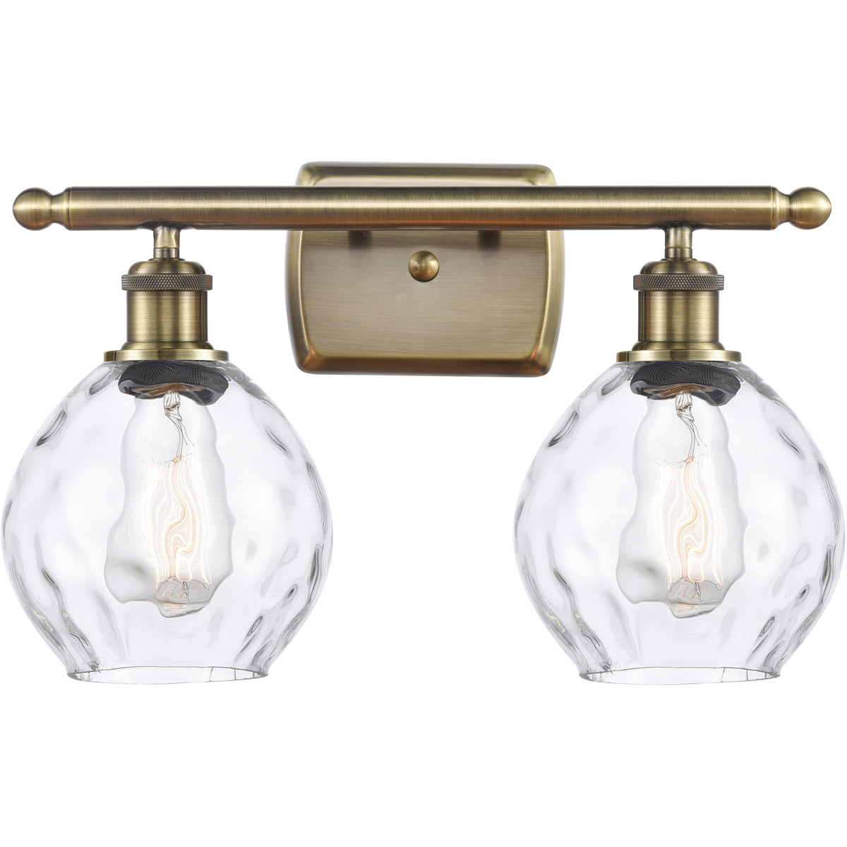 Innovations Lighting 516-2W-AB-G362-LED Ballston Small Waverly LED 16 inch Antique Brass Bath Vanity Light Wall Light, Ballston