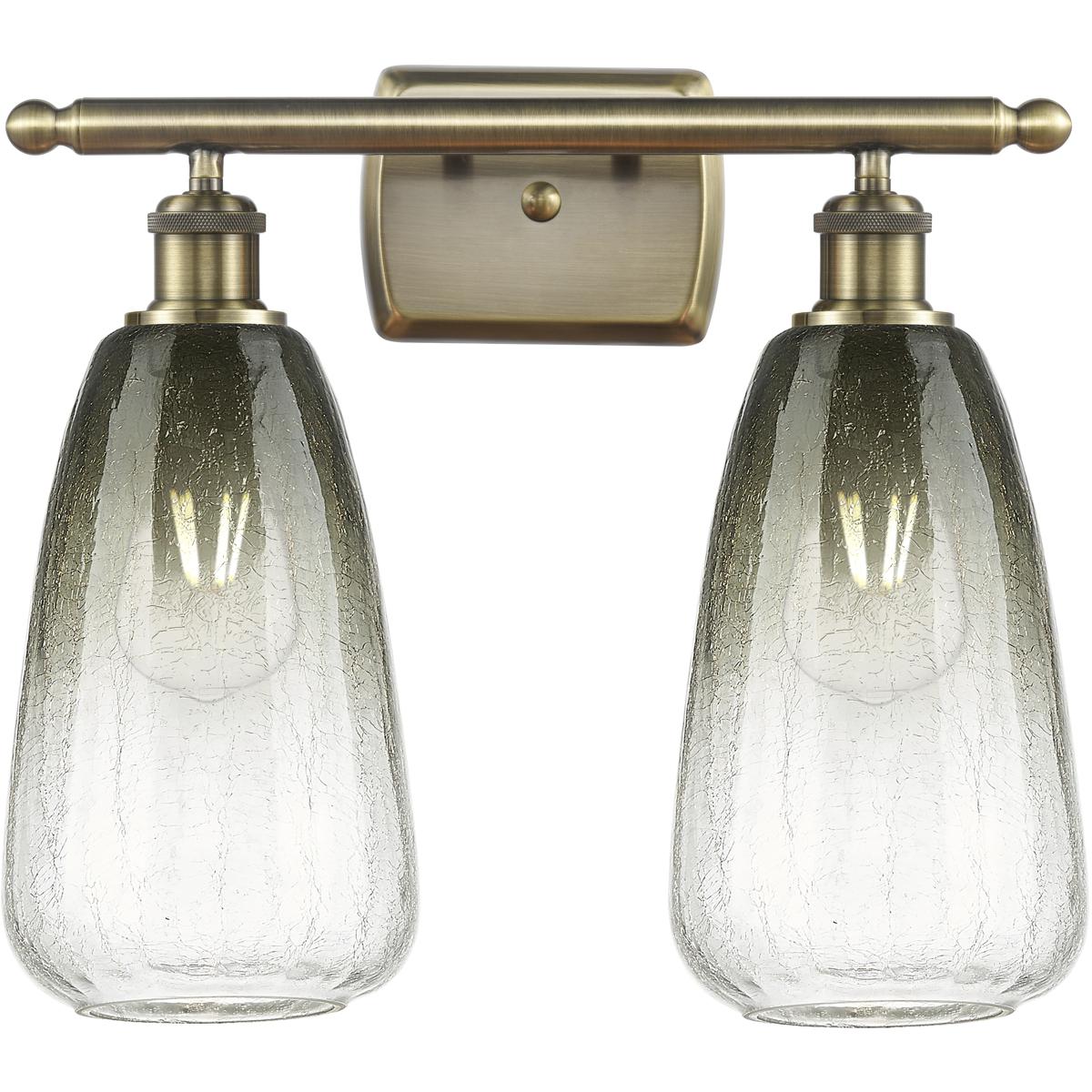 Innovations Lighting 516-2W-AB-G480-6SL Ballston Brookhaven Almond 2 Light 16 inch Antique Brass Bath Vanity Light Wall Light in Slate Glass