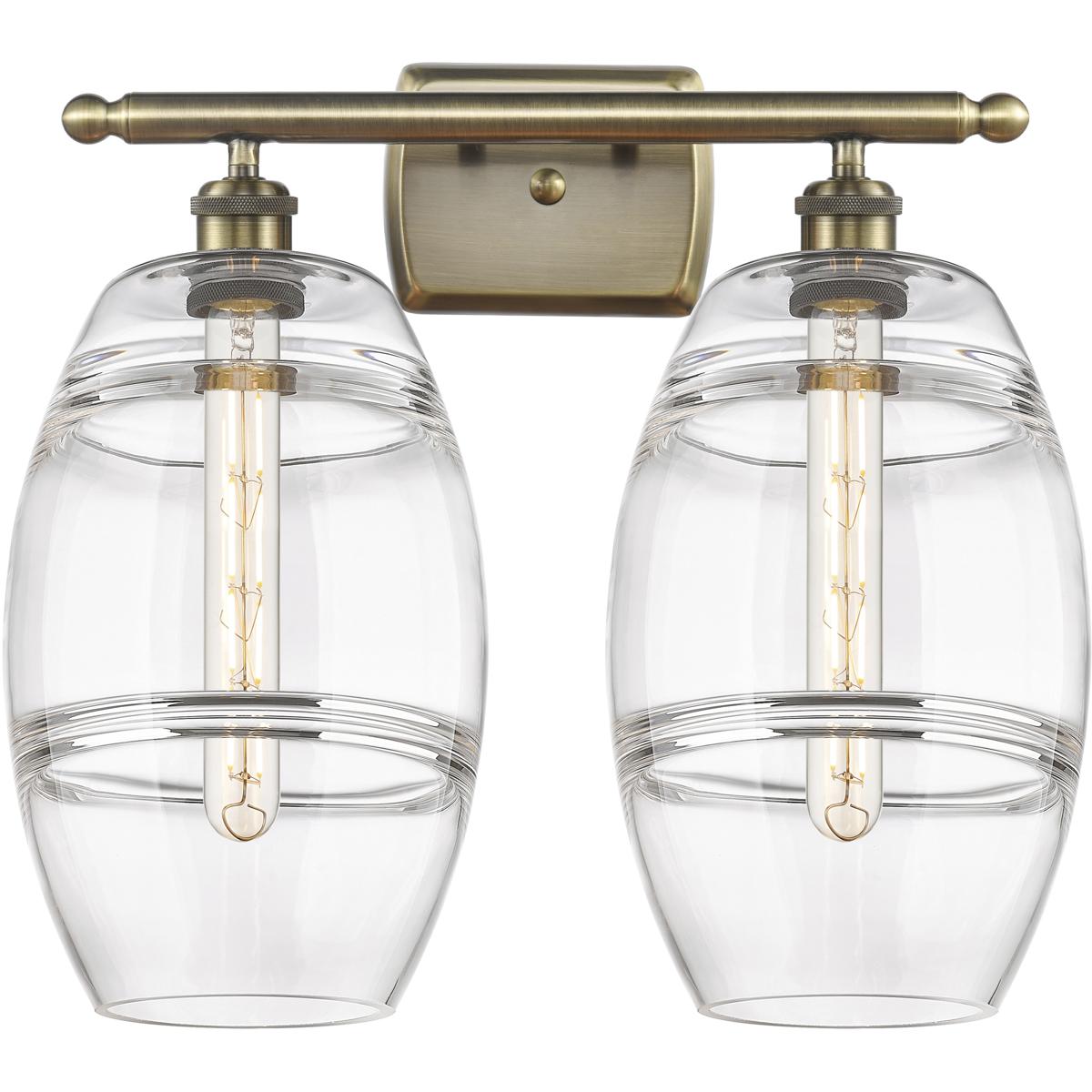 Innovations Lighting 516-2W-AB-G557-8CL Ballston Vaz 2 Light 18 inch Antique Brass Bath Vanity Light Wall Light