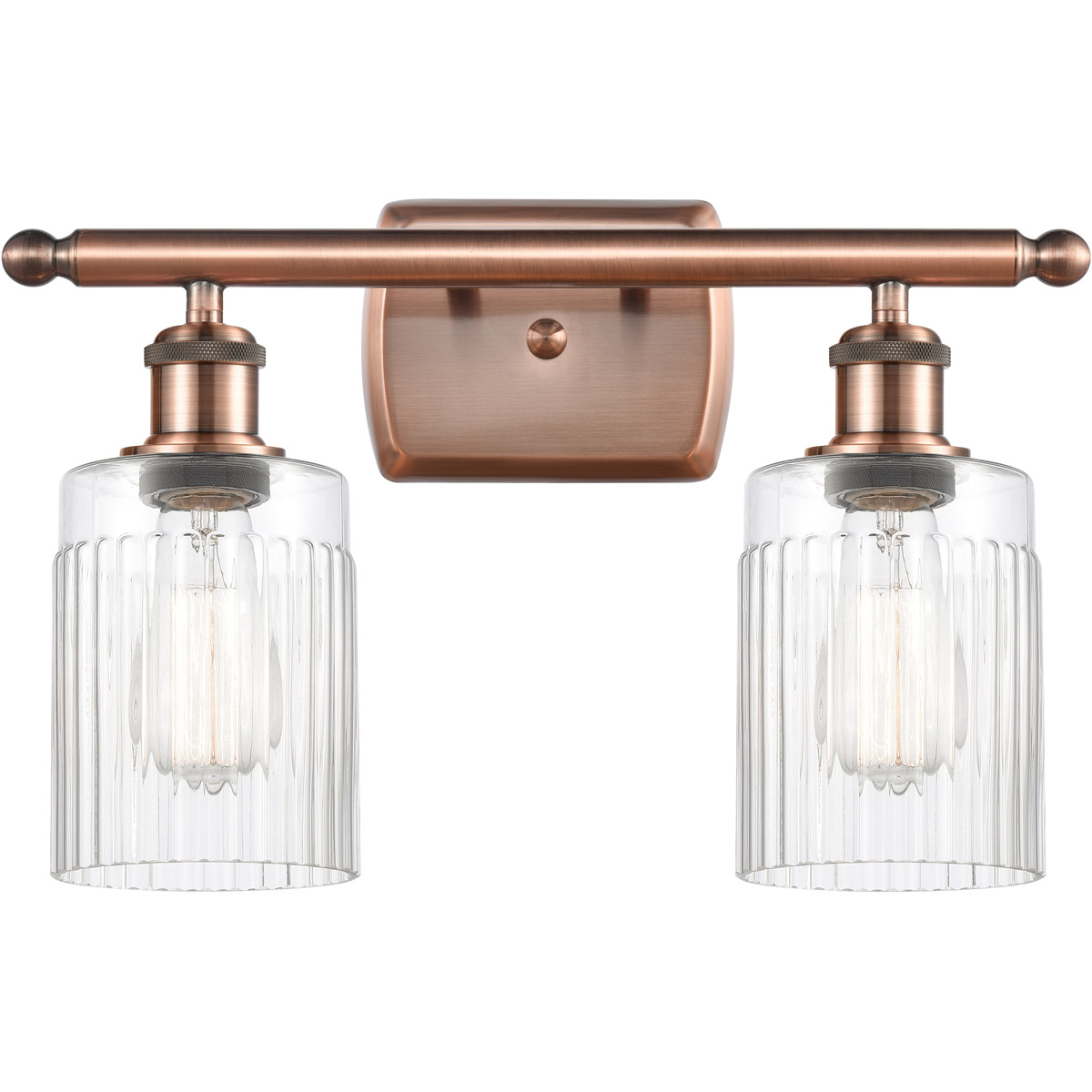 Innovations Lighting 516-2W-AC-G342-LED Ballston Hadley LED 16 inch Antique Copper Bath Vanity Light Wall Light in Clear Glass, Ballston