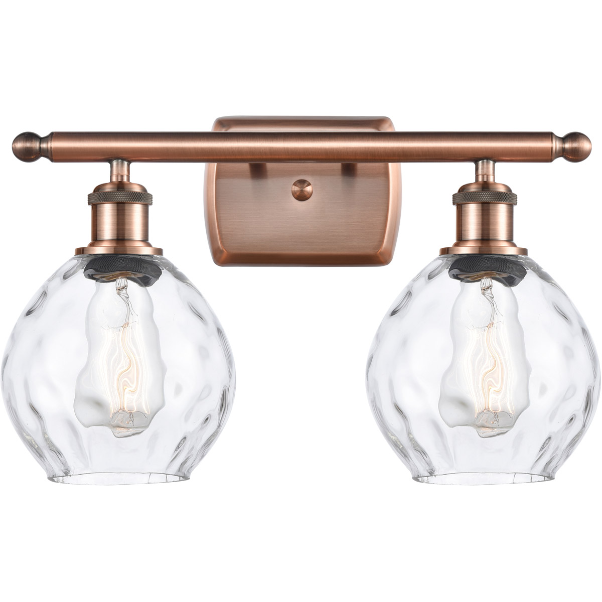 Innovations Lighting 516-2W-AC-G362-LED Ballston Small Waverly LED 16 inch Antique Copper Bath Vanity Light Wall Light, Ballston