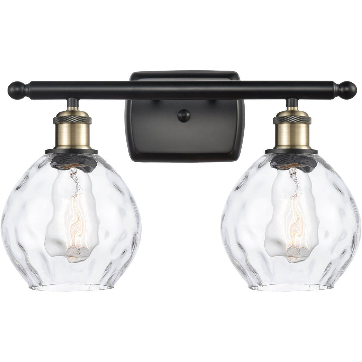 Innovations Lighting 516-2W-BAB-G362-LED Ballston Small Waverly LED 16 inch Black Antique Brass Bath Vanity Light Wall Light, Ballston