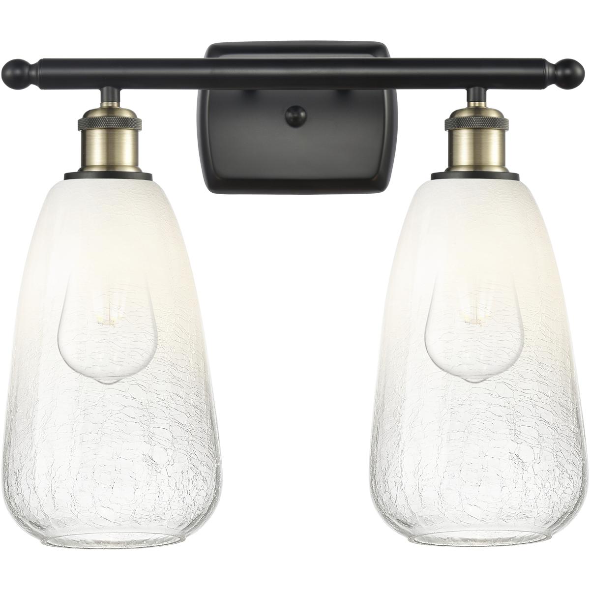 Innovations Lighting 516-2W-BAB-G480-6OP Ballston Brookhaven Almond 2 Light 16 inch Black Antique Brass Bath Vanity Light Wall Light in Opal Glass