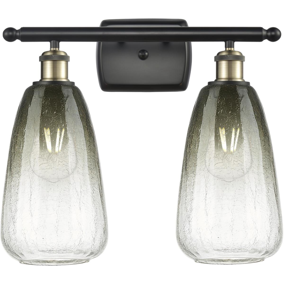 Innovations Lighting 516-2W-BAB-G480-6SL Ballston Brookhaven Almond 2 Light 16 inch Black Antique Brass Bath Vanity Light Wall Light in Slate Glass
