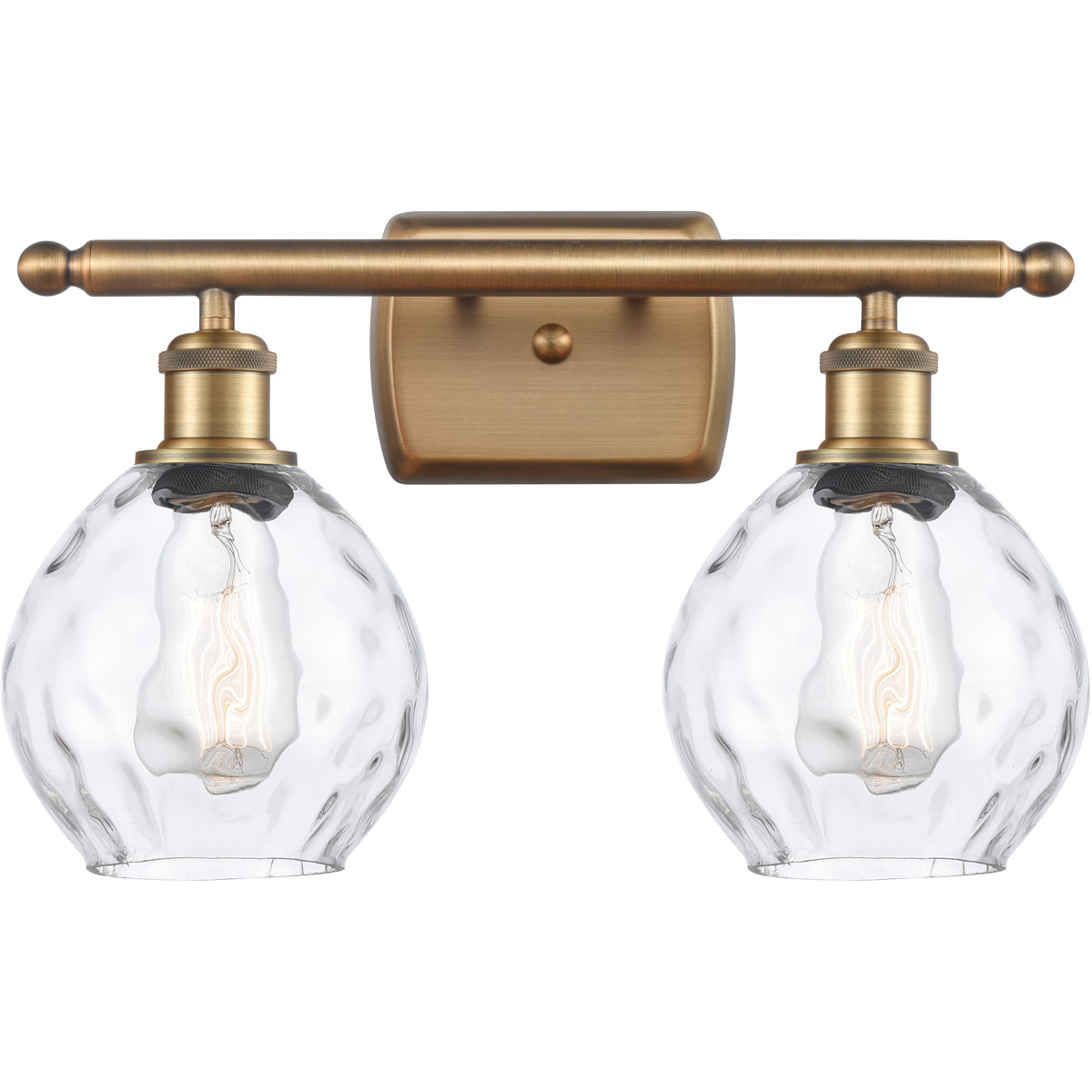 Innovations Lighting 516-2W-BB-G362-LED Ballston Small Waverly LED 16 inch Brushed Brass Bath Vanity Light Wall Light, Ballston