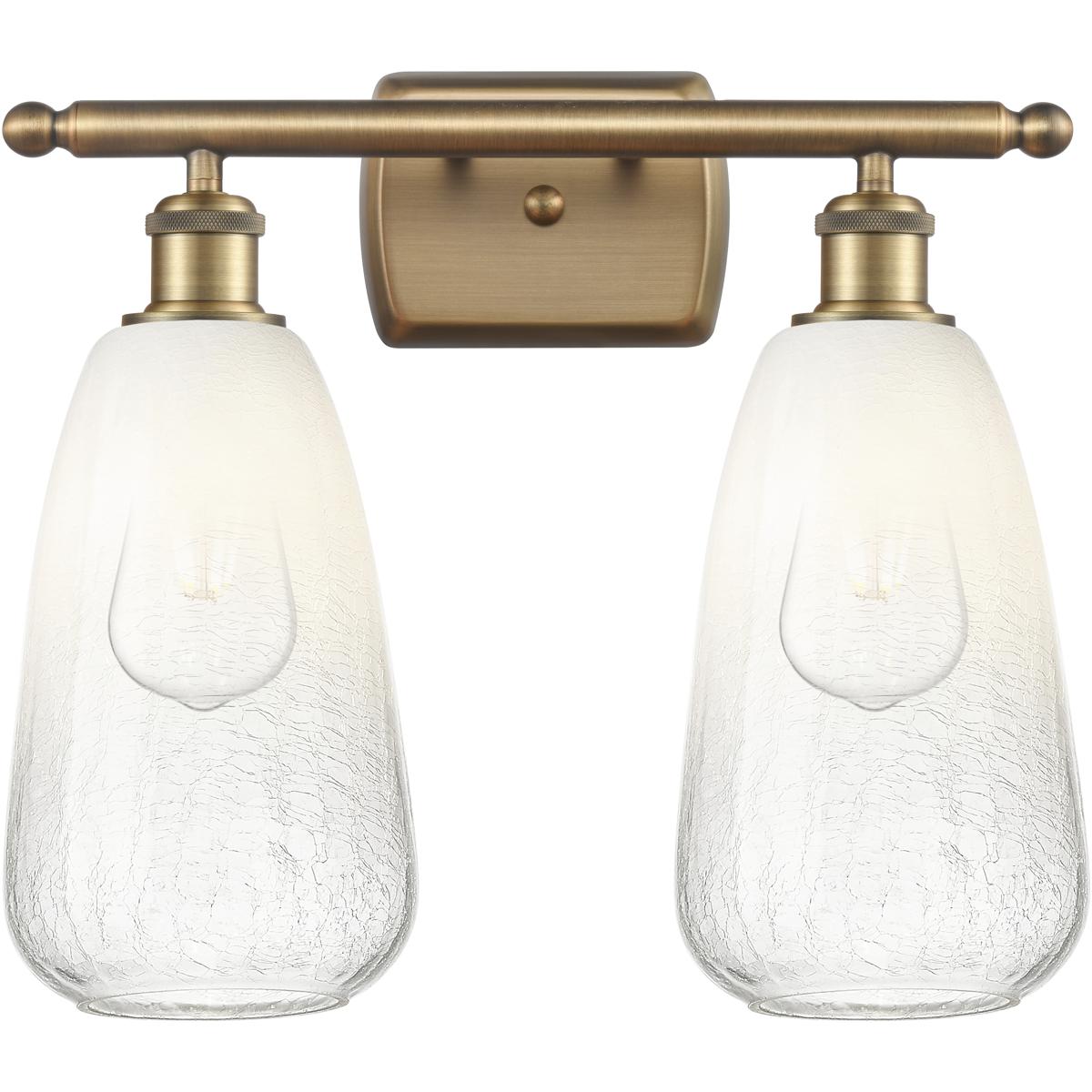 Innovations Lighting 516-2W-BB-G480-6OP Ballston Brookhaven Almond 2 Light 16 inch Brushed Brass Bath Vanity Light Wall Light in Opal Glass