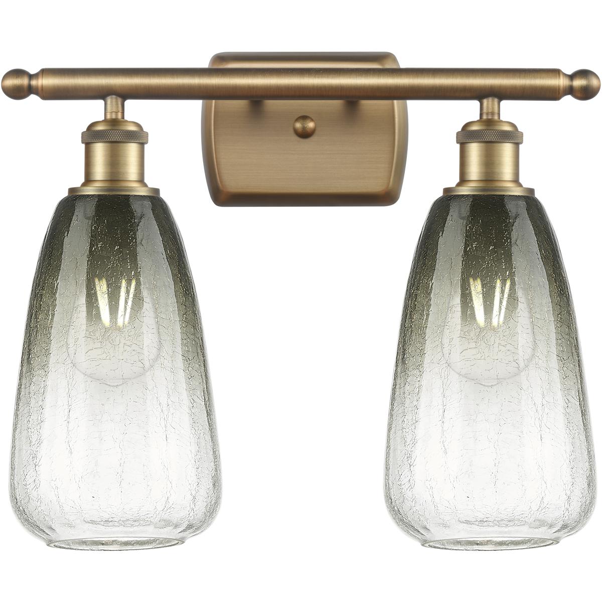 Innovations Lighting 516-2W-BB-G480-6SL Ballston Brookhaven Almond 2 Light 16 inch Brushed Brass Bath Vanity Light Wall Light in Slate Glass