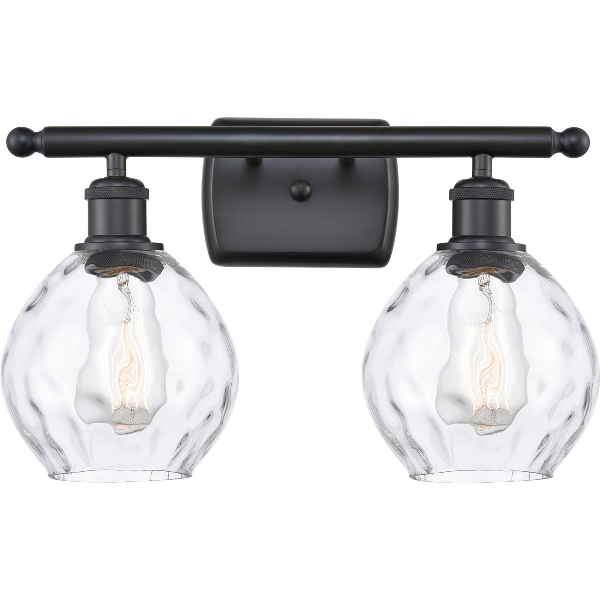 Innovations Lighting 516-2W-BK-G362-LED Ballston Small Waverly LED 16 inch Matte Black Bath Vanity Light Wall Light, Ballston