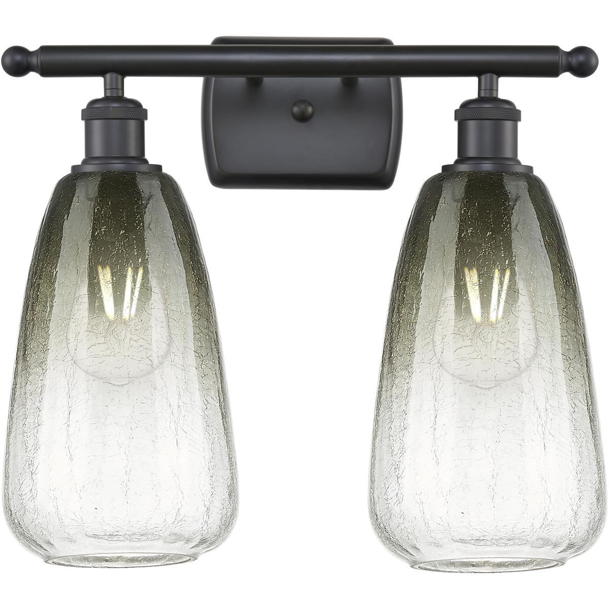 Innovations Lighting 516-2W-BK-G480-6SL Ballston Brookhaven Almond 2 Light 16 inch Matte Black Bath Vanity Light Wall Light in Slate Glass