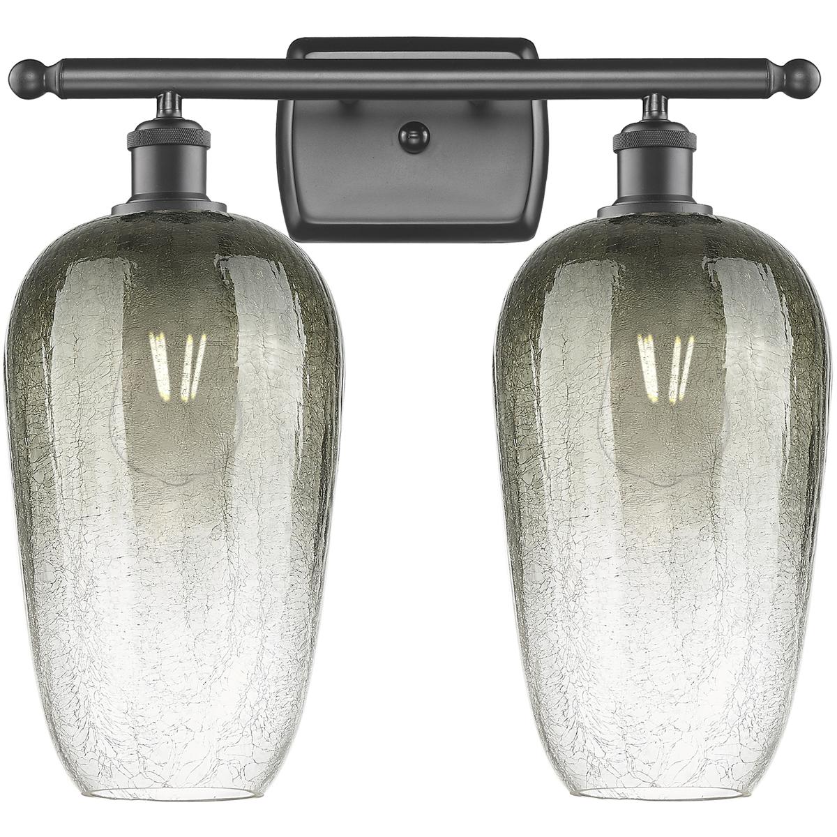Innovations Lighting 516-2W-BK-G484-7SL Ballston Brookhaven Flute 2 Light 17 inch Matte Black Bath Vanity Light Wall Light in Slate Glass