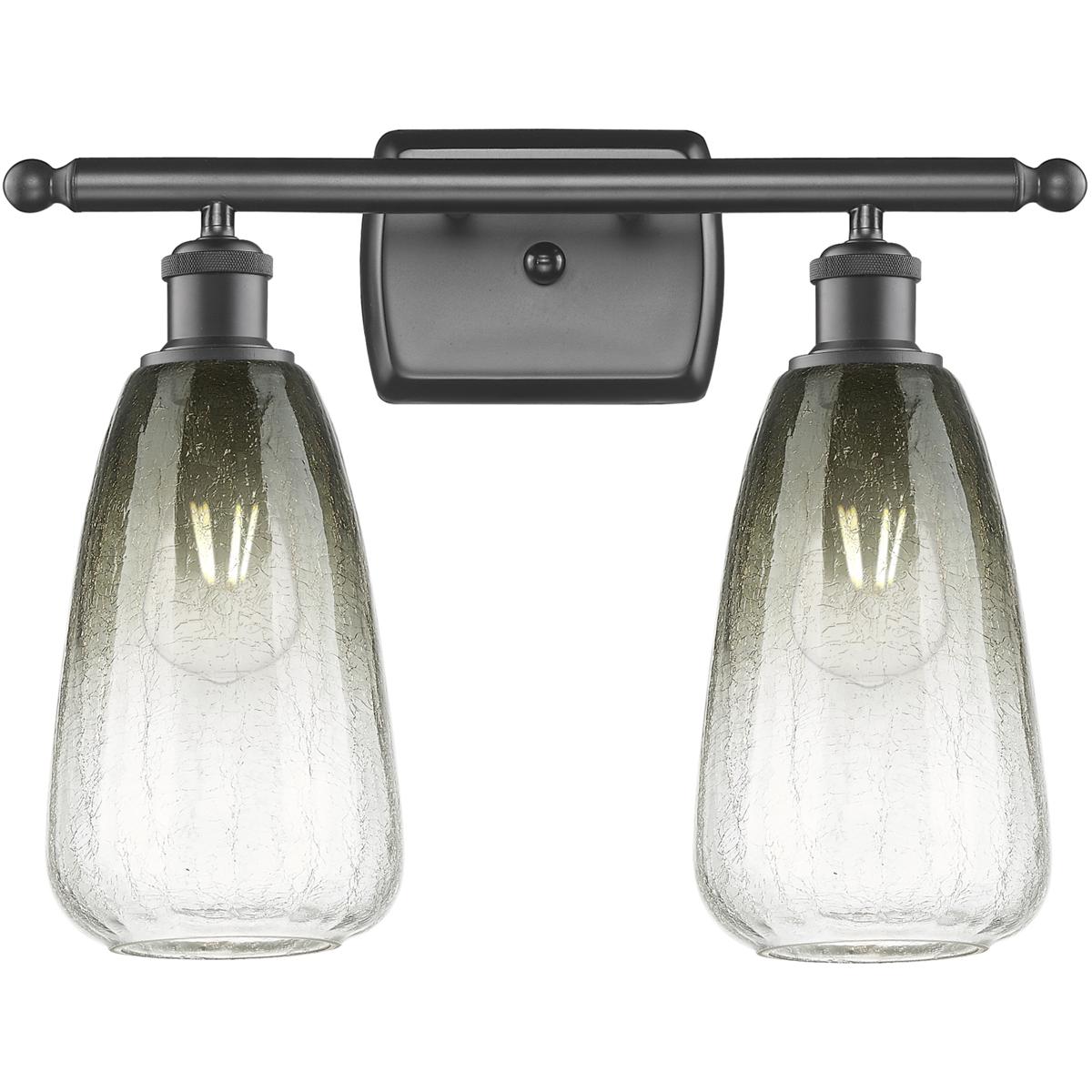 Innovations Lighting 516-2W-OB-G480-6SL Ballston Brookhaven Almond 2 Light 16 inch Oil Rubbed Bronze Bath Vanity Light Wall Light in Slate Glass