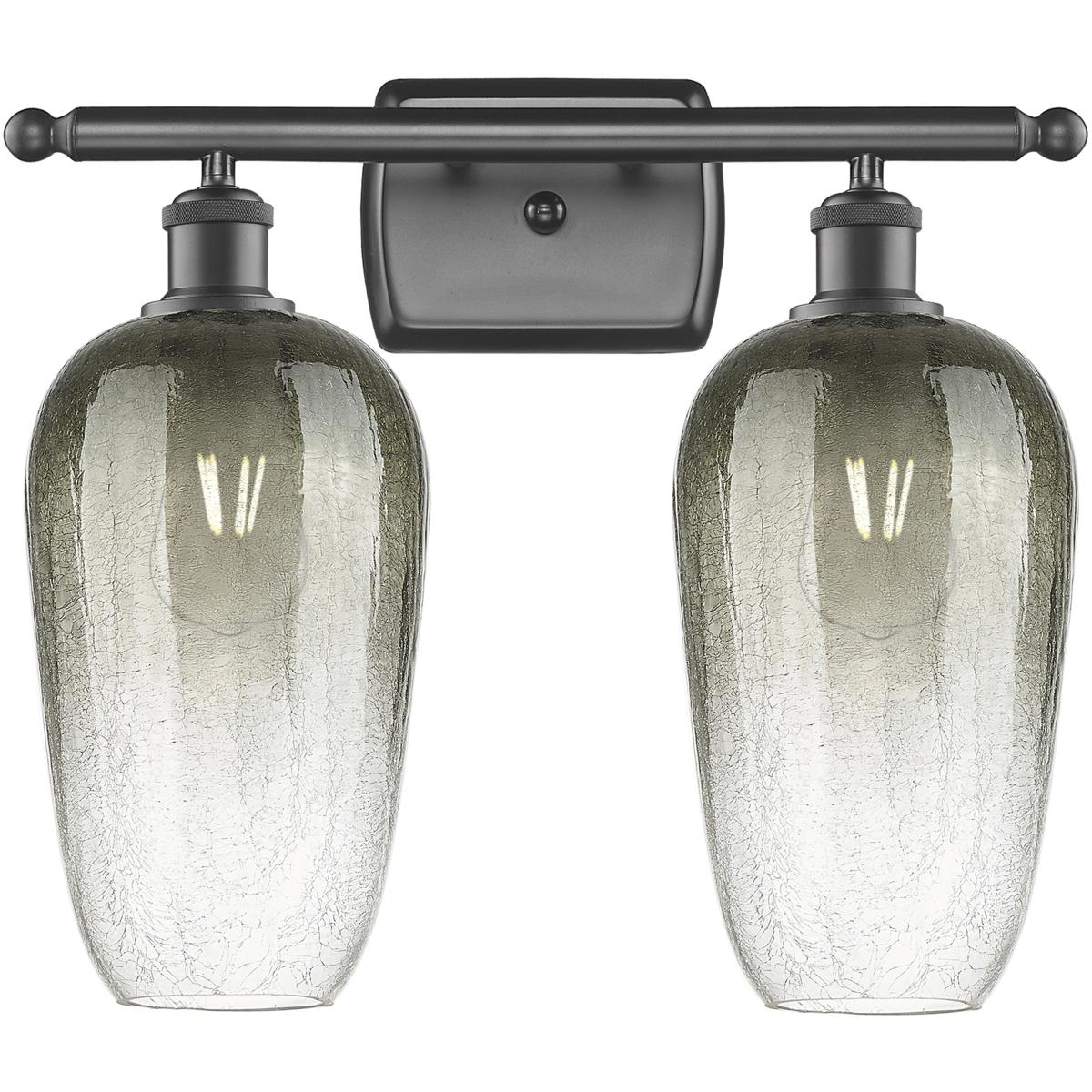Innovations Lighting 516-2W-OB-G484-7SL Ballston Brookhaven Flute 2 Light 17 inch Oil Rubbed Bronze Bath Vanity Light Wall Light in Slate Glass