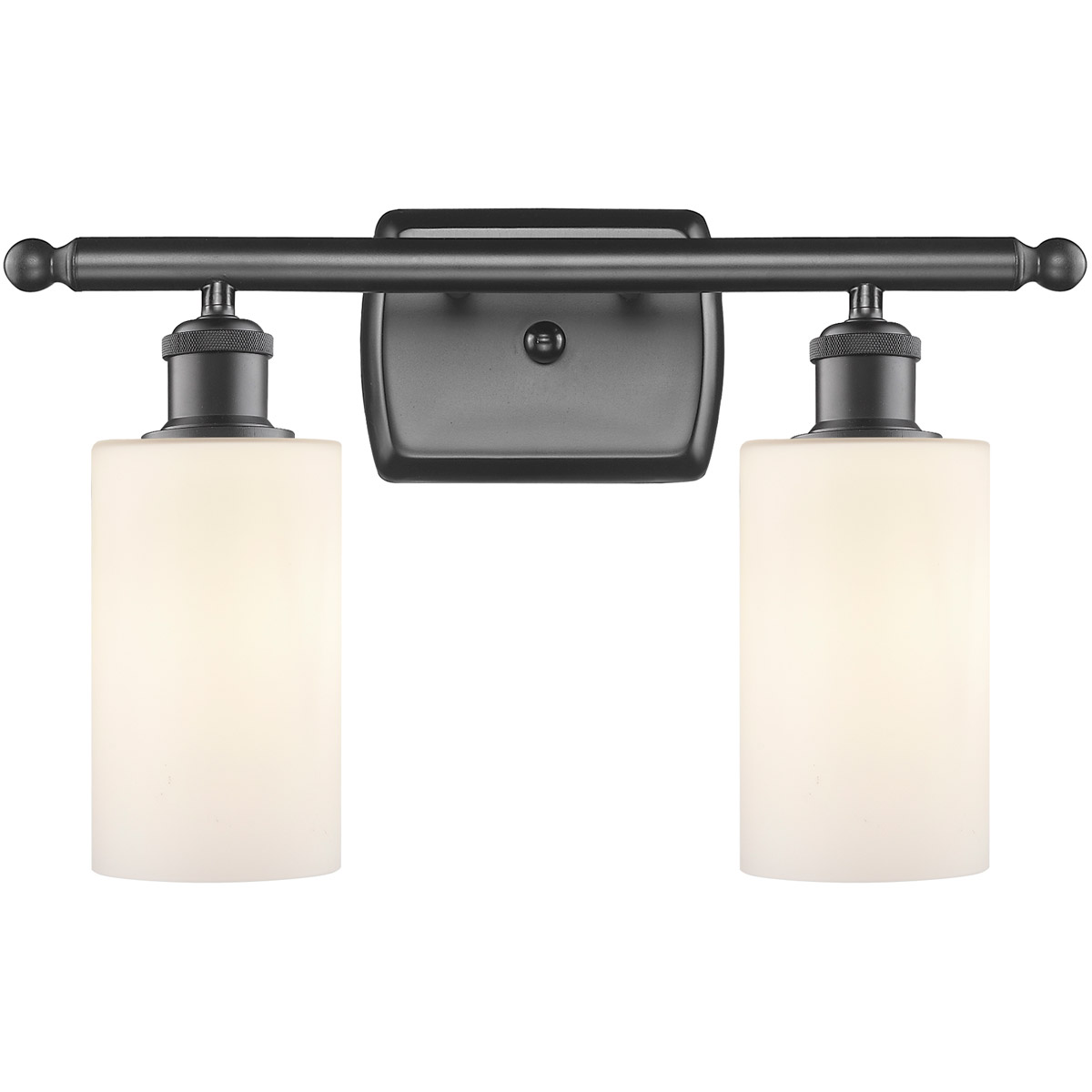 Innovations Lighting 516-2W-OB-G801 Ballston Clymer 2 Light 16 inch Oil Rubbed Bronze Bath Vanity Light Wall Light in Matte White Glass, Ballston