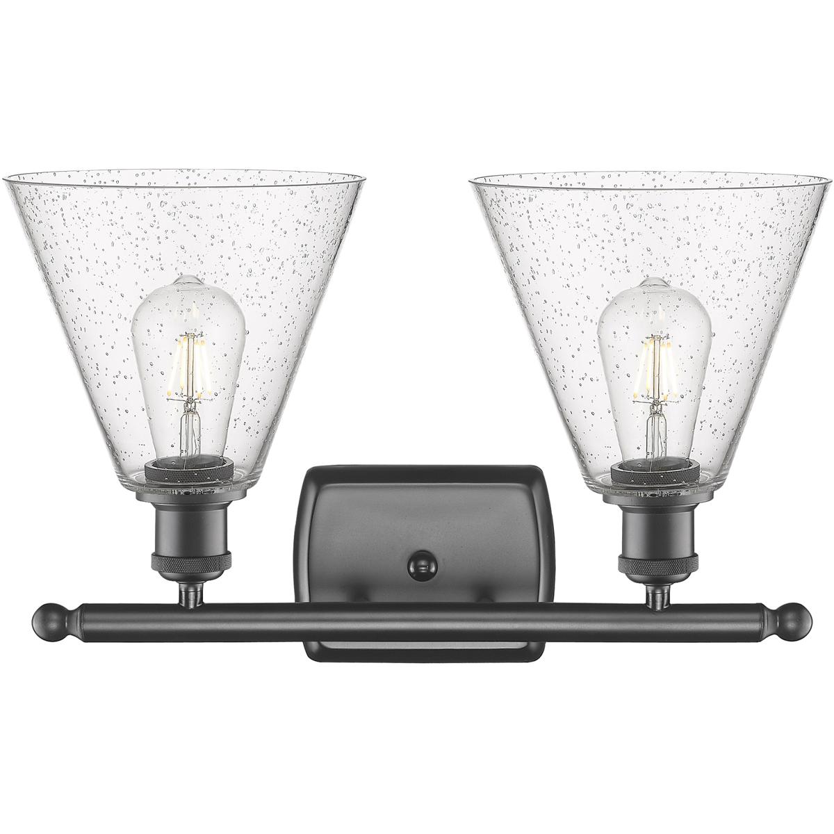 Innovations Lighting 516-2W-OB-GBC-84 Ballston Ballston Cone 2 Light 18 inch Oil Rubbed Bronze Bath Vanity Light Wall Light in Seedy Glass