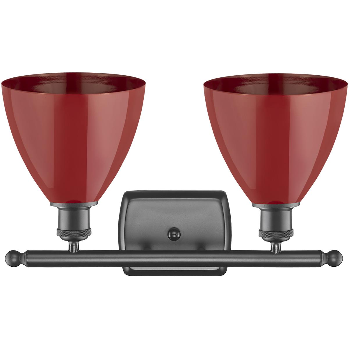 Innovations Lighting 516-2W-OB-MBD-75-RD Ballston Plymouth Dome 2 Light 18 inch Oil Rubbed Bronze Bath Vanity Light Wall Light in Matte Red