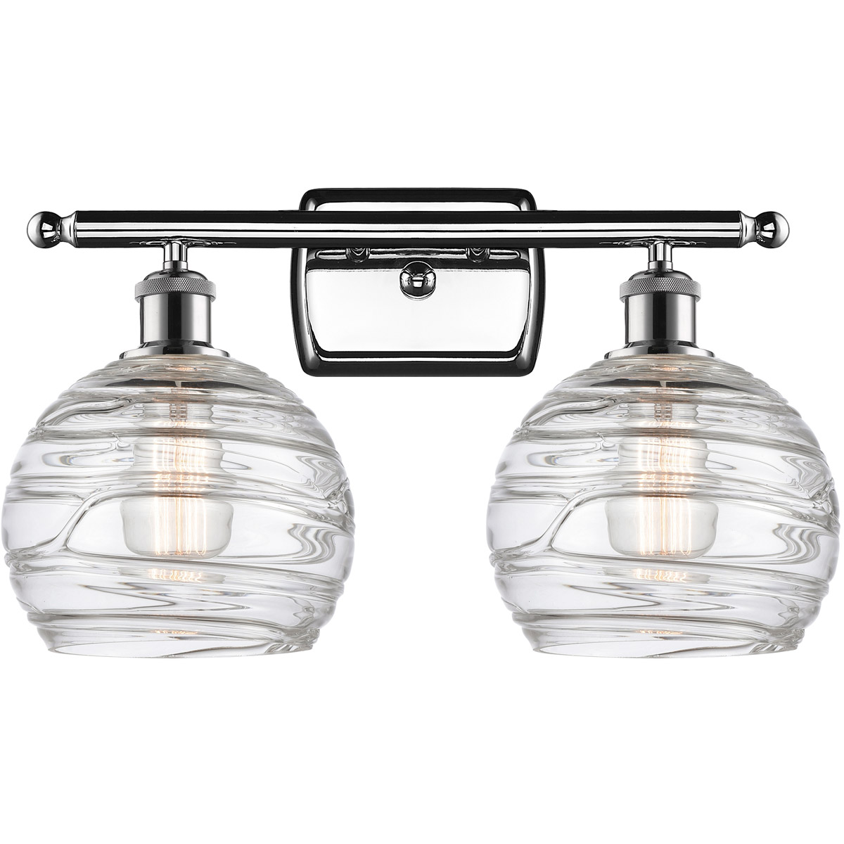 Innovations Lighting 516-2W-PC-G1213-8-LED Ballston Deco Swirl LED 16 inch Polished Chrome Bath Vanity Light Wall Light, Ballston