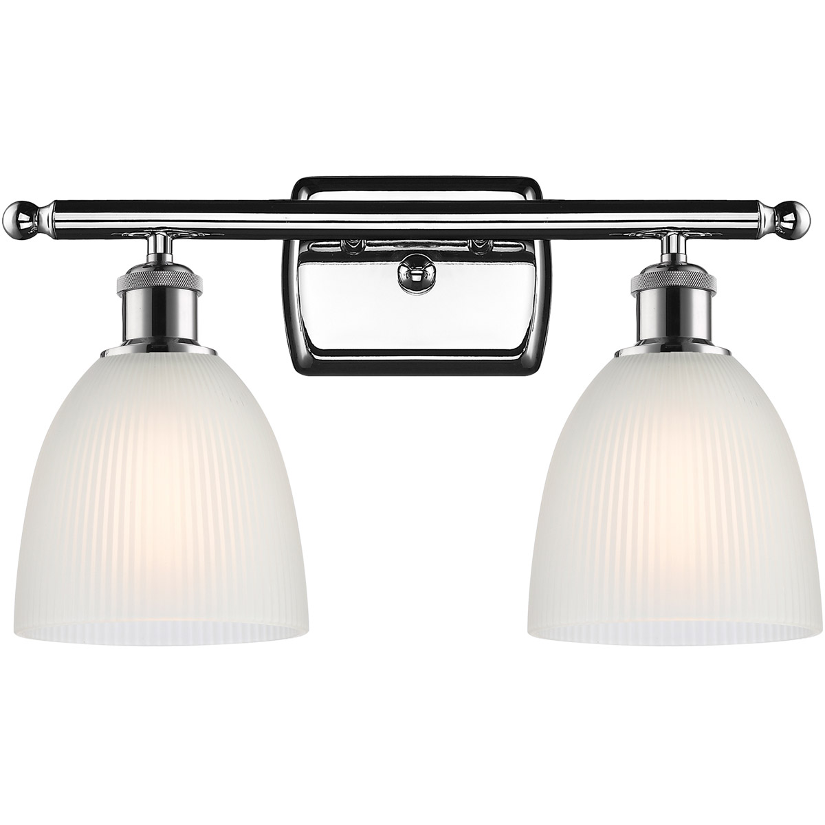 Innovations Lighting 516-2W-PC-G381-LED Ballston Castile LED 16 inch Polished Chrome Bath Vanity Light Wall Light in White Glass, Ballston