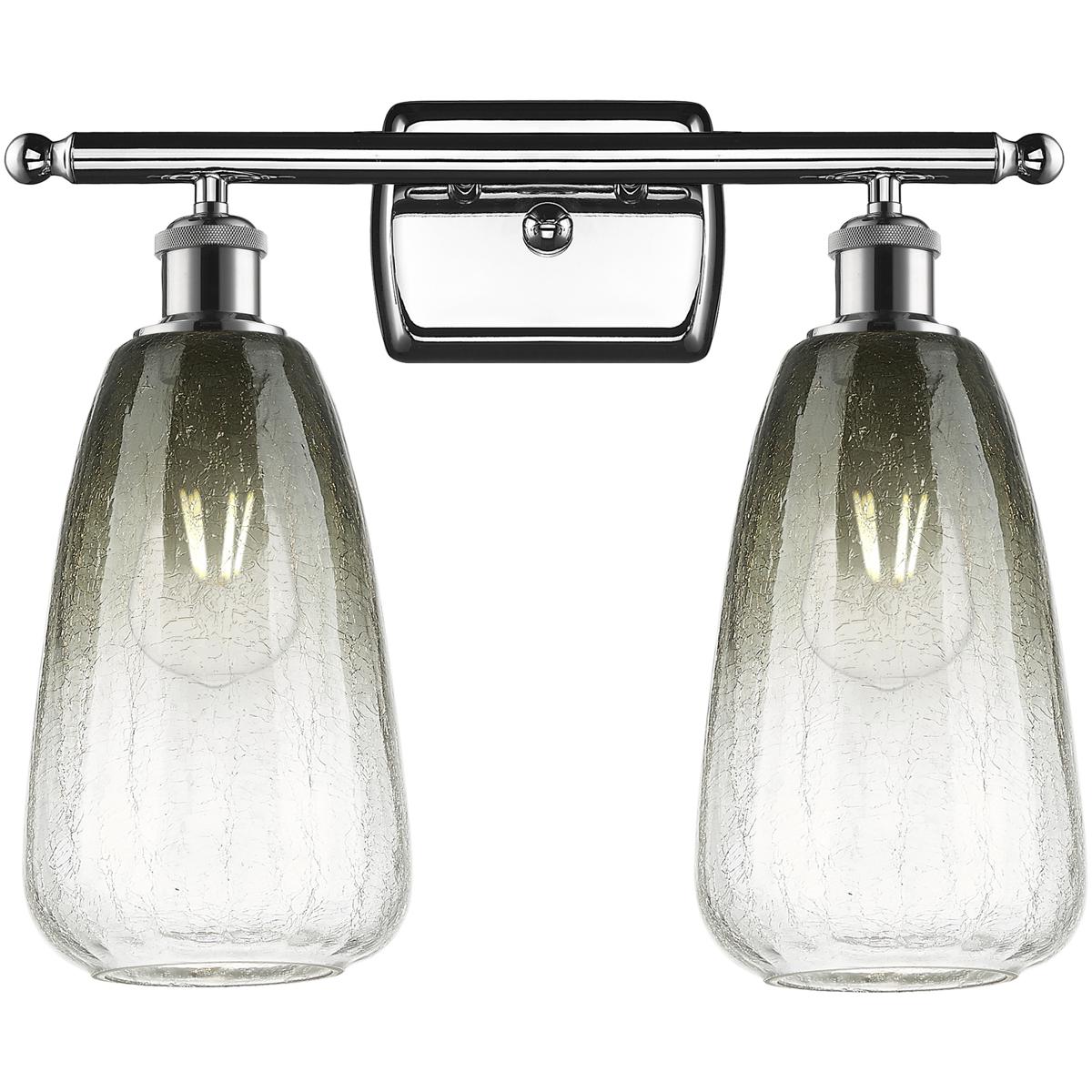 Innovations Lighting 516-2W-PC-G480-6SL Ballston Brookhaven Almond 2 Light 16 inch Polished Chrome Bath Vanity Light Wall Light in Slate Glass
