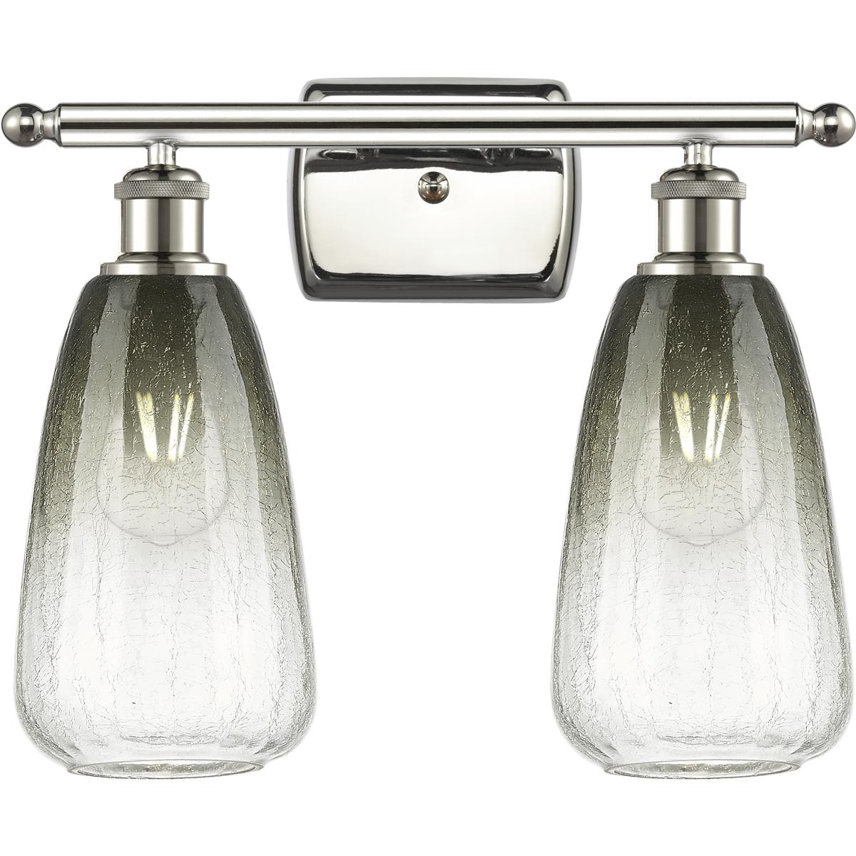 Innovations Lighting 516-2W-PN-G480-6SL Ballston Brookhaven Almond 2 Light 16 inch Polished Nickel Bath Vanity Light Wall Light in Slate Glass