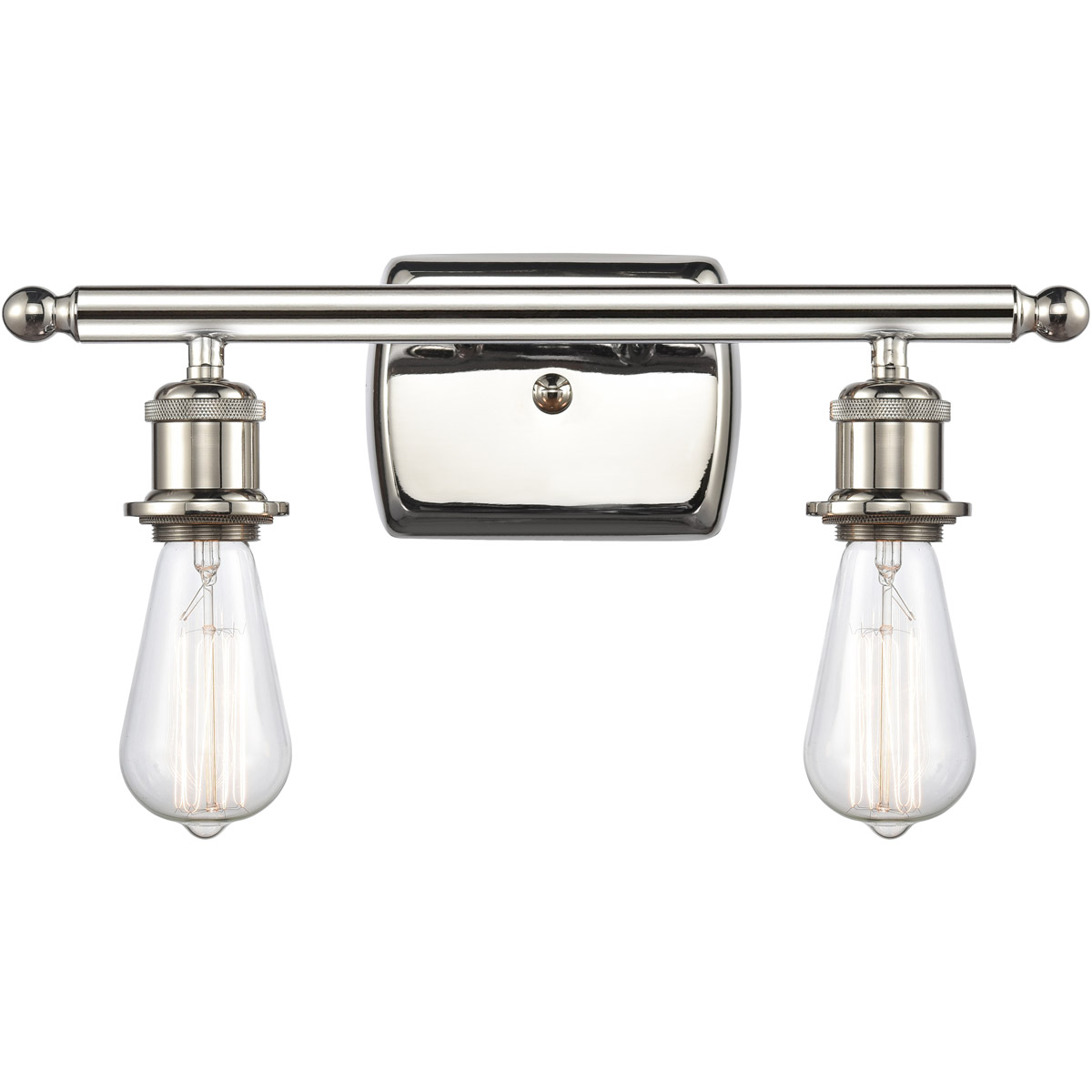 Innovations Lighting 516-2W-PN-LED Ballston Bare Bulb LED 16 inch Polished Nickel Bath Vanity Light Wall Light, Ballston