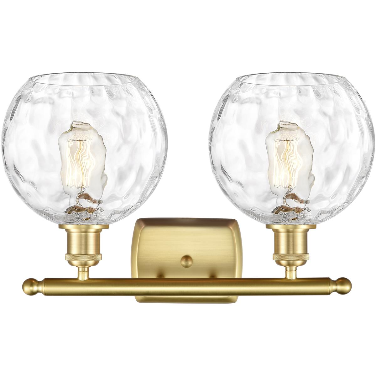 Innovations Lighting 516-2W-SG-G1215-8 Ballston Athens Water Glass 2 Light 18 inch Satin Gold Bath Vanity Light Wall Light