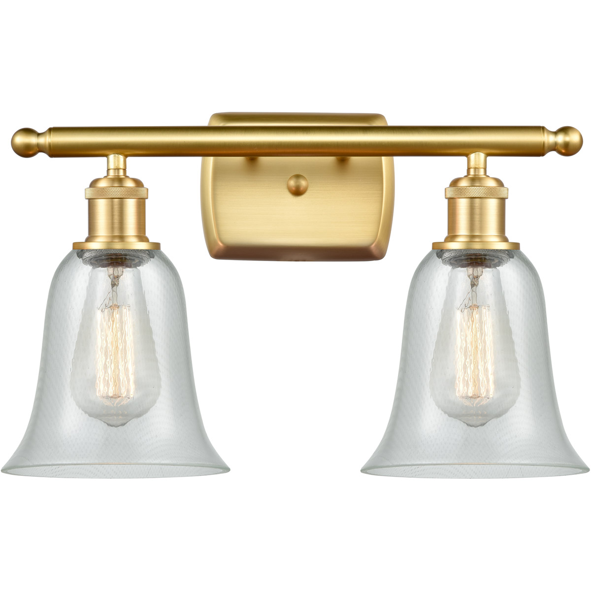 Innovations Lighting 516-2W-SG-G2812 Ballston Hanover 2 Light 16 inch Satin Gold Bath Vanity Light Wall Light in Fishnet Glass, Ballston