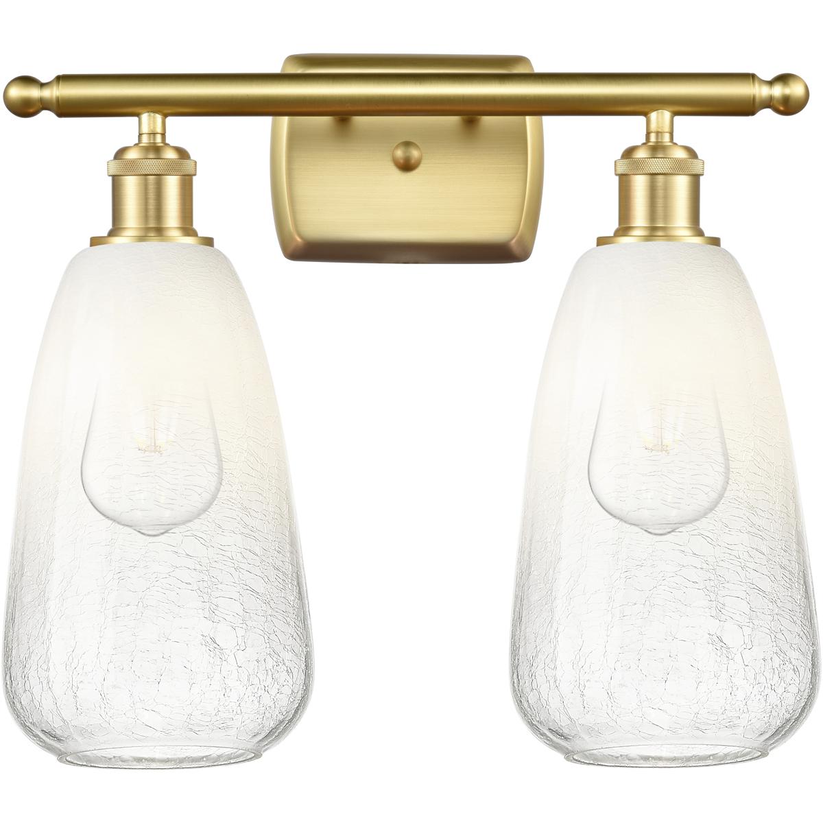 Innovations Lighting 516-2W-SG-G480-6OP Ballston Brookhaven Almond 2 Light 16 inch Satin Gold Bath Vanity Light Wall Light in Opal Glass
