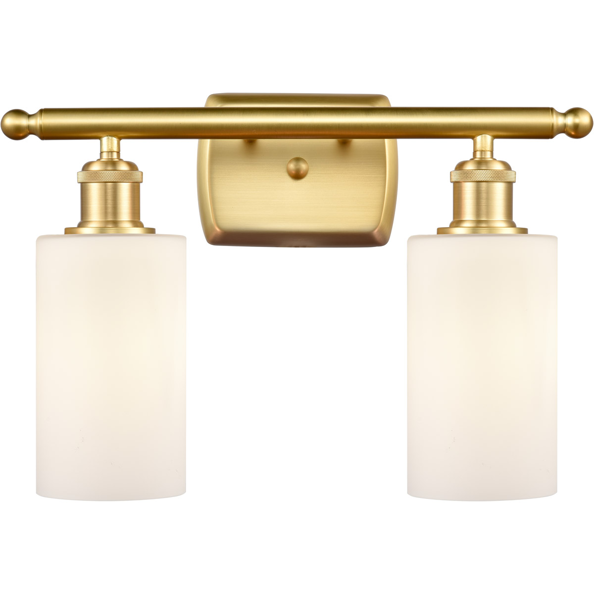 Innovations Lighting 516-2W-SG-G801-LED Ballston Clymer LED 16 inch Satin Gold Bath Vanity Light Wall Light in Matte White Glass, Ballston