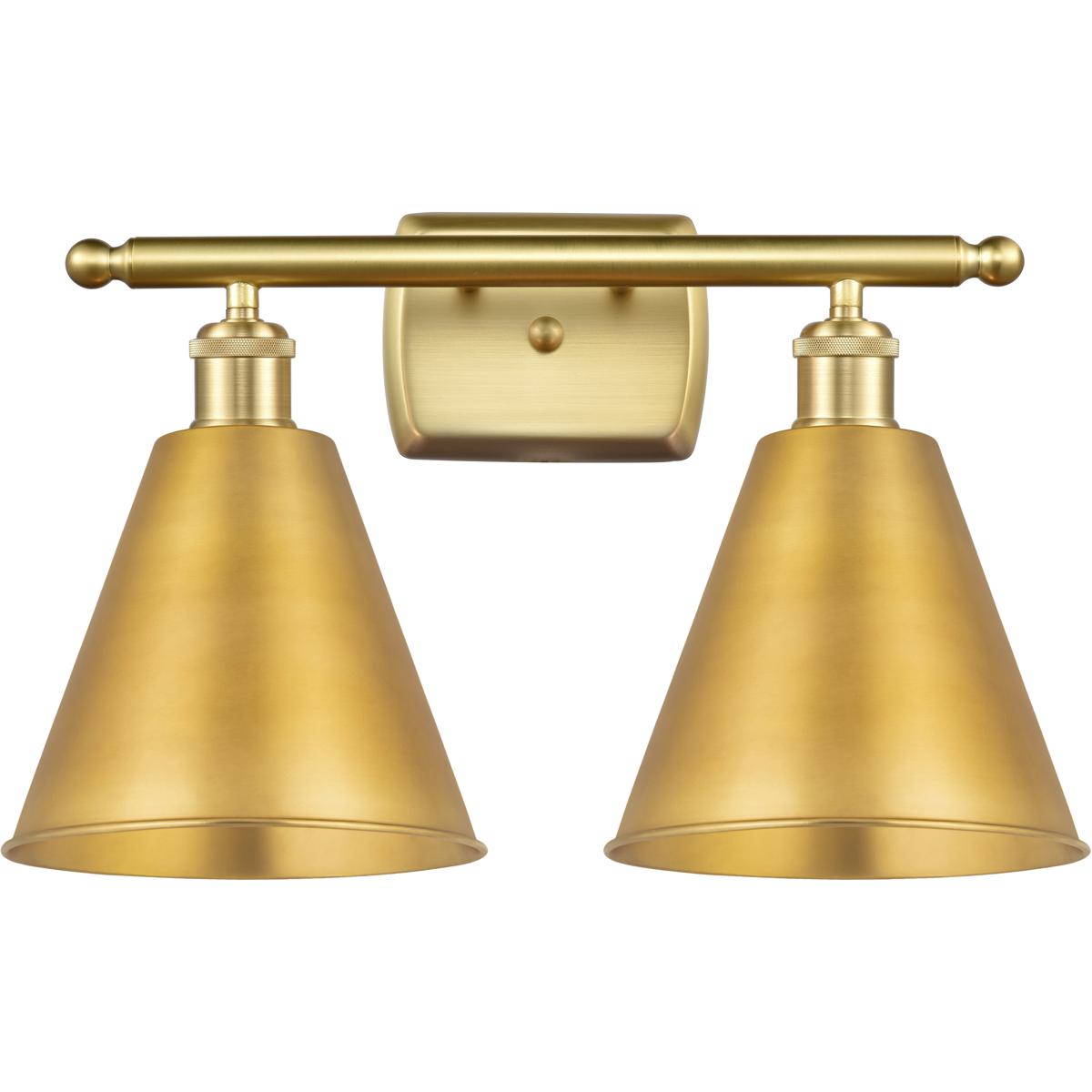 Innovations Lighting Bruno Marashlian Ballston Cone 18 Inch 2 Light Bath Vanity Light Ballston Cone - 516-2W-SG-MBC-8-SG - Nautical