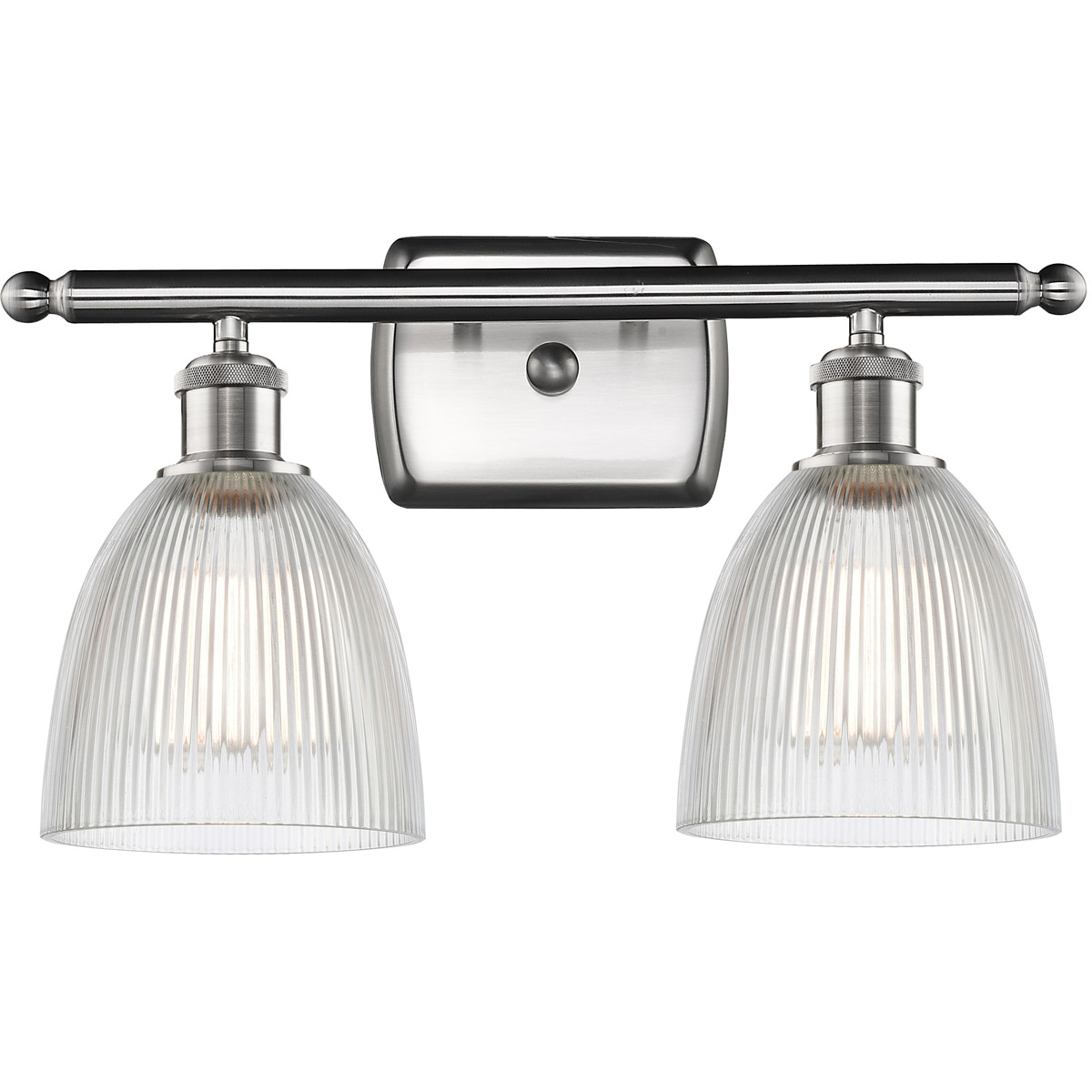 Innovations Lighting 516-2W-SN-G382-LED Ballston Castile LED 16 inch Brushed Satin Nickel Bath Vanity Light Wall Light in Clear Glass, Ballston