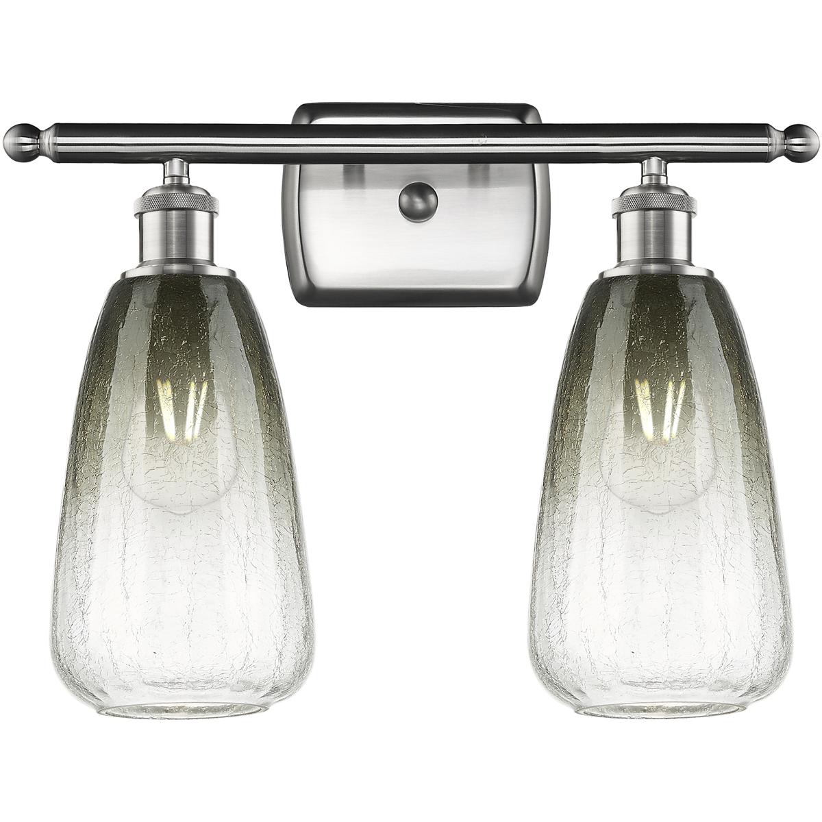 Innovations Lighting 516-2W-SN-G480-6SL Ballston Brookhaven Almond 2 Light 16 inch Brushed Satin Nickel Bath Vanity Light Wall Light in Slate Glass