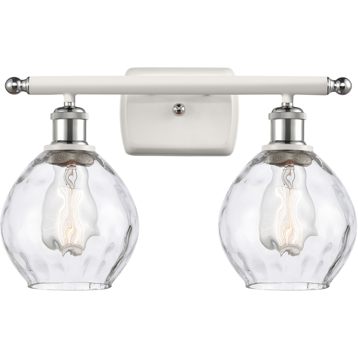 Innovations Lighting 516-2W-WPC-G362-LED Ballston Small Waverly LED 16 inch White and Polished Chrome Bath Vanity Light Wall Light, Ballston