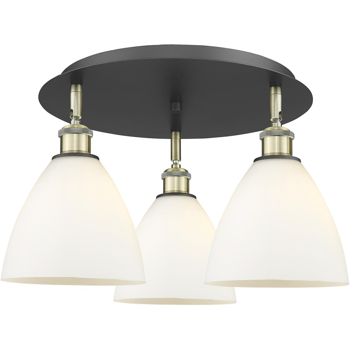 Innovations Lighting 516-3C-BAB-GBD-751 Bristol Glass 3 Light 19.25 inch Black Antique Brass Flush Mount Ceiling Light in Matte White
