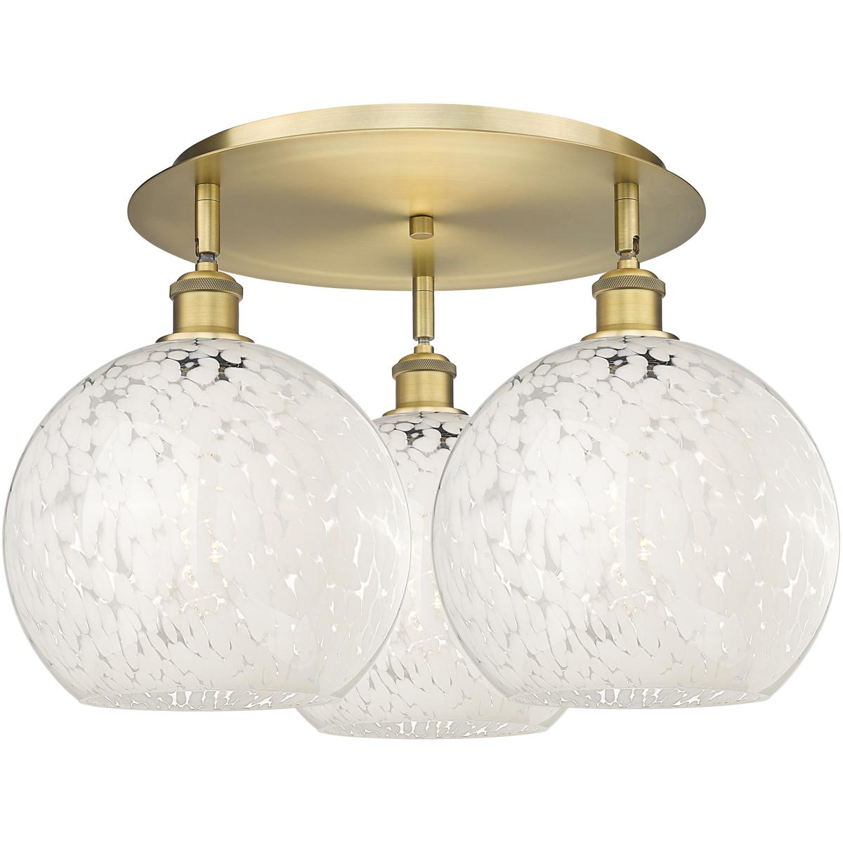 Innovations Lighting Bruno Marashlian White Mouchette 22 Inch Flush Mount White Mouchette - 516-3C-BB-G1216-10WM - Modern Contemporary