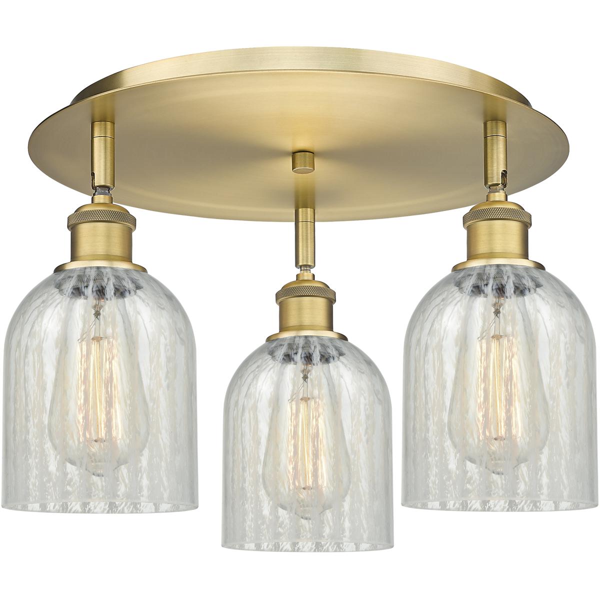 Innovations Lighting 516-3C-BB-G2511 Caledonia 3 Light 16.75 inch Brushed Brass Flush Mount Ceiling Light in Mouchette