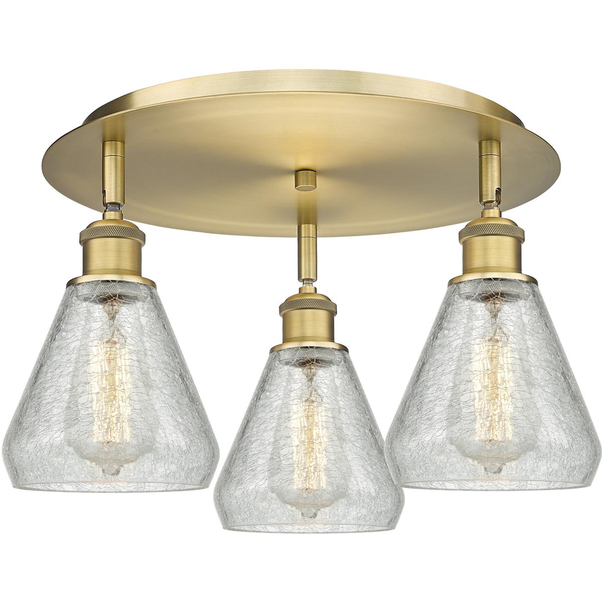 Innovations Lighting 516-3C-BB-G275 Conesus 3 Light 17.75 inch Brushed Brass Flush Mount Ceiling Light