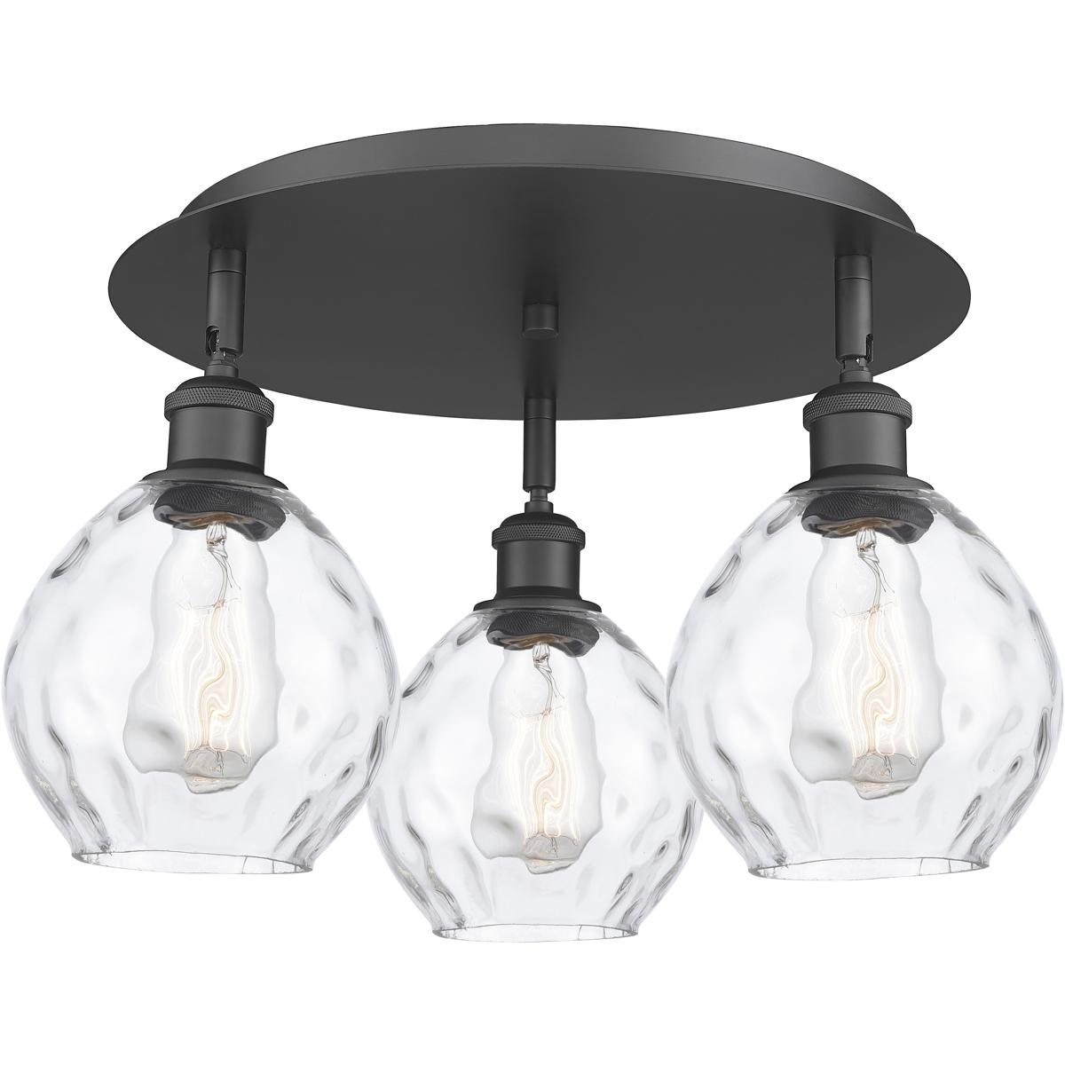 Innovations Lighting 516-3C-BK-G362 Waverly 3 Light 17.75 inch Matte Black Flush Mount Ceiling Light